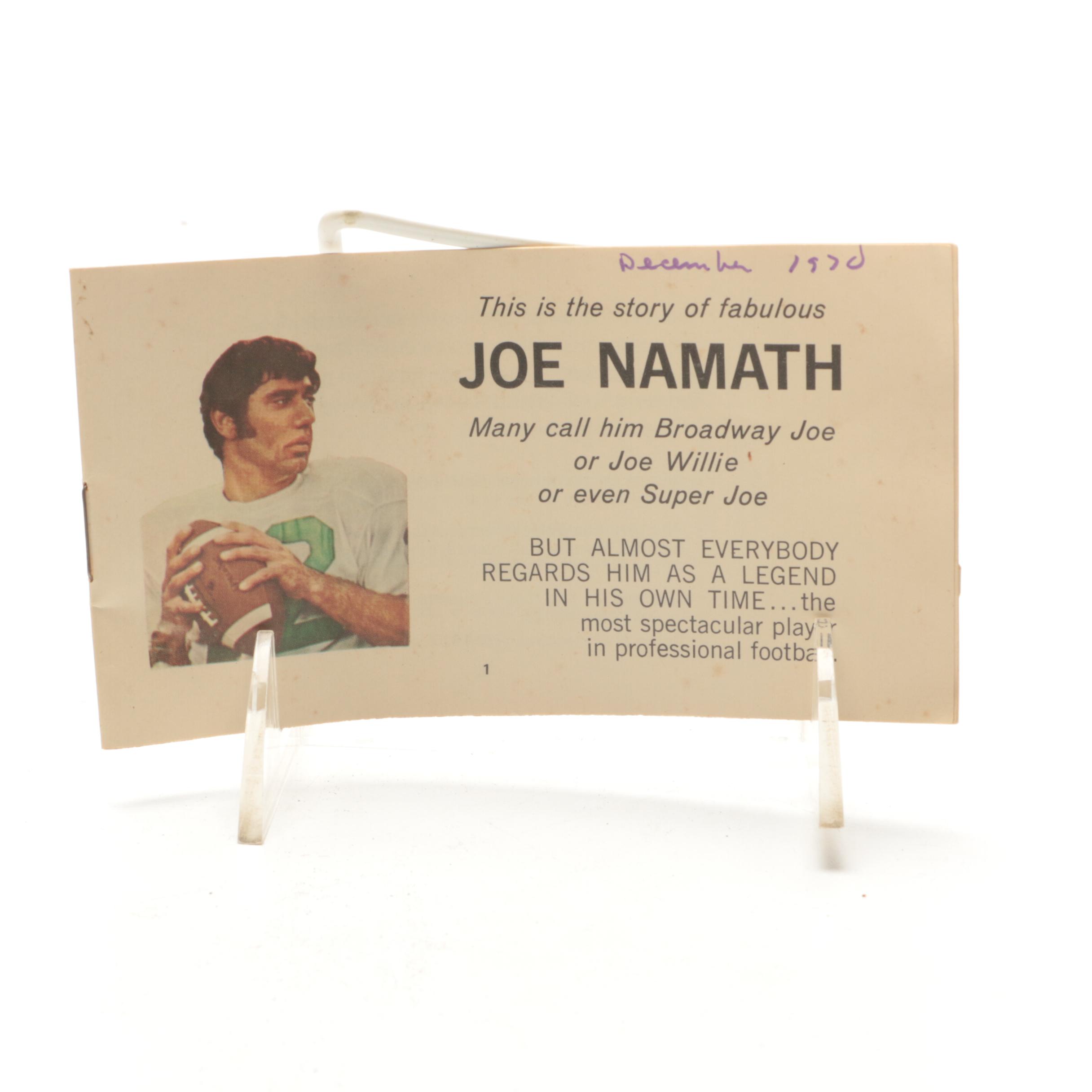 1970 Mego "Broadway" Joe Namath New York Jets Football Doll With Accessories