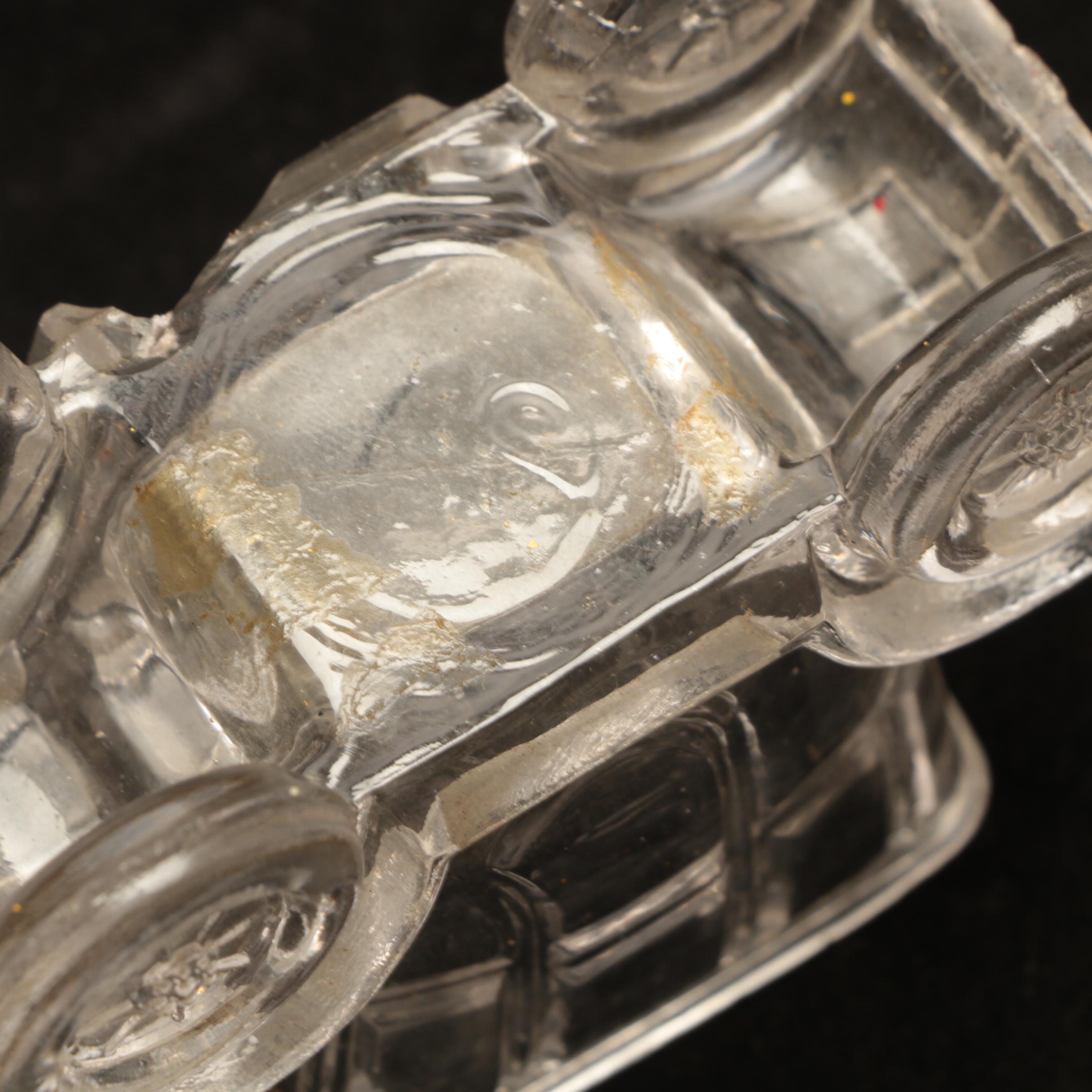 Six Antique and Vintage Glass Candy Containers Including George Washington