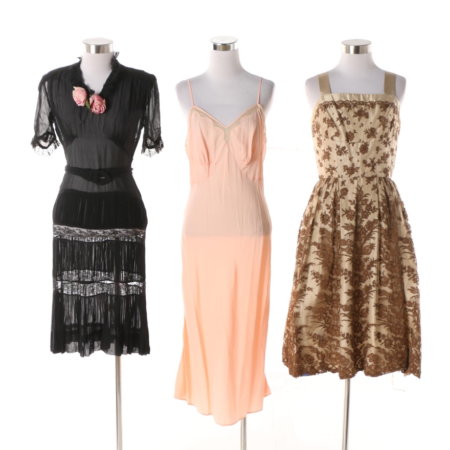 Women's Vintage Dresses and Barbizon Nightgown