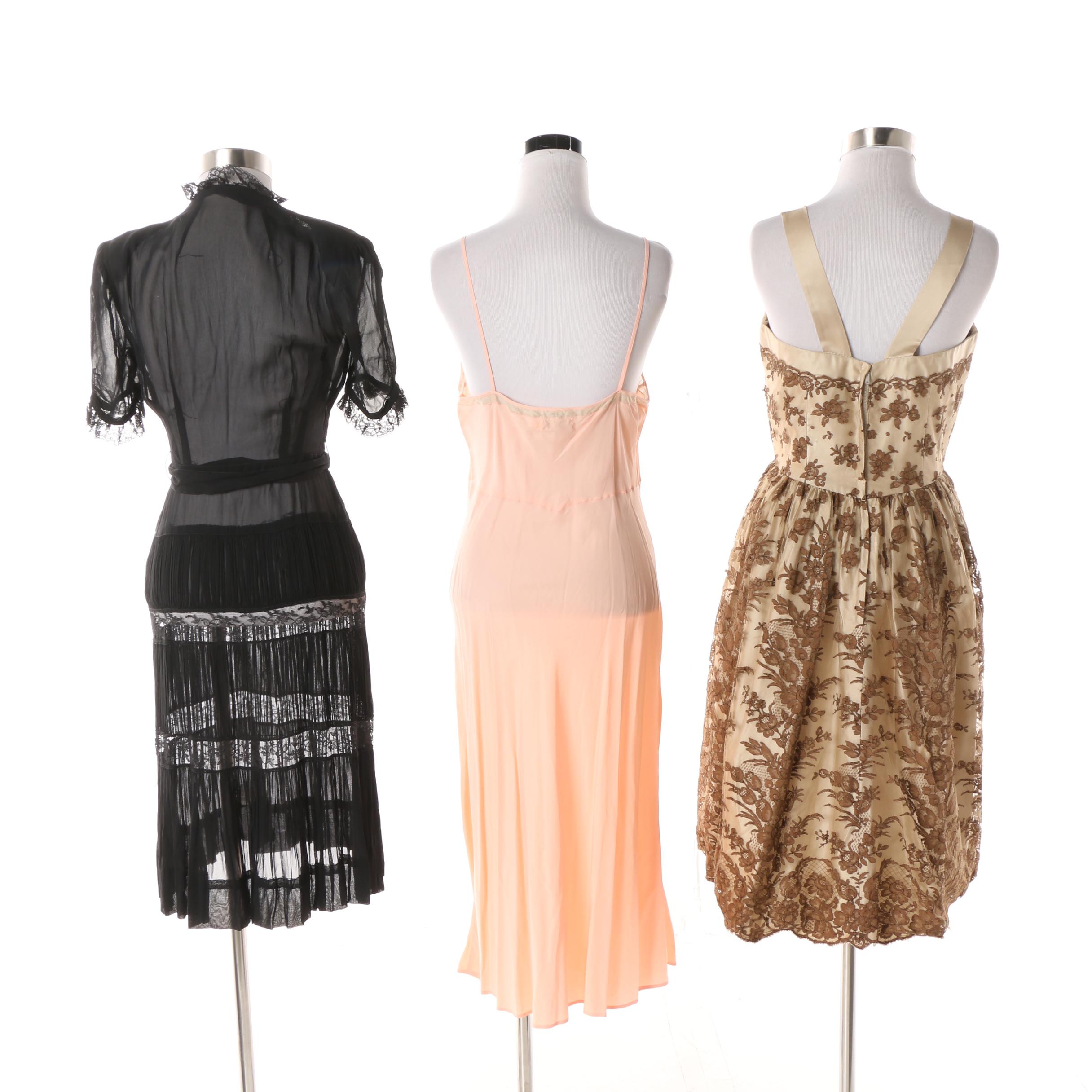 Women's Vintage Dresses and Barbizon Nightgown
