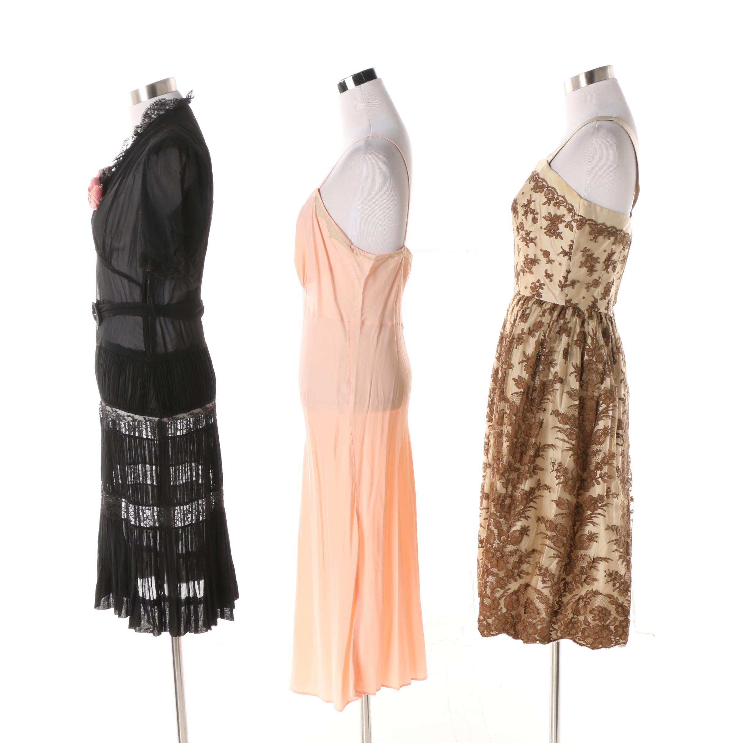 Women's Vintage Dresses and Barbizon Nightgown