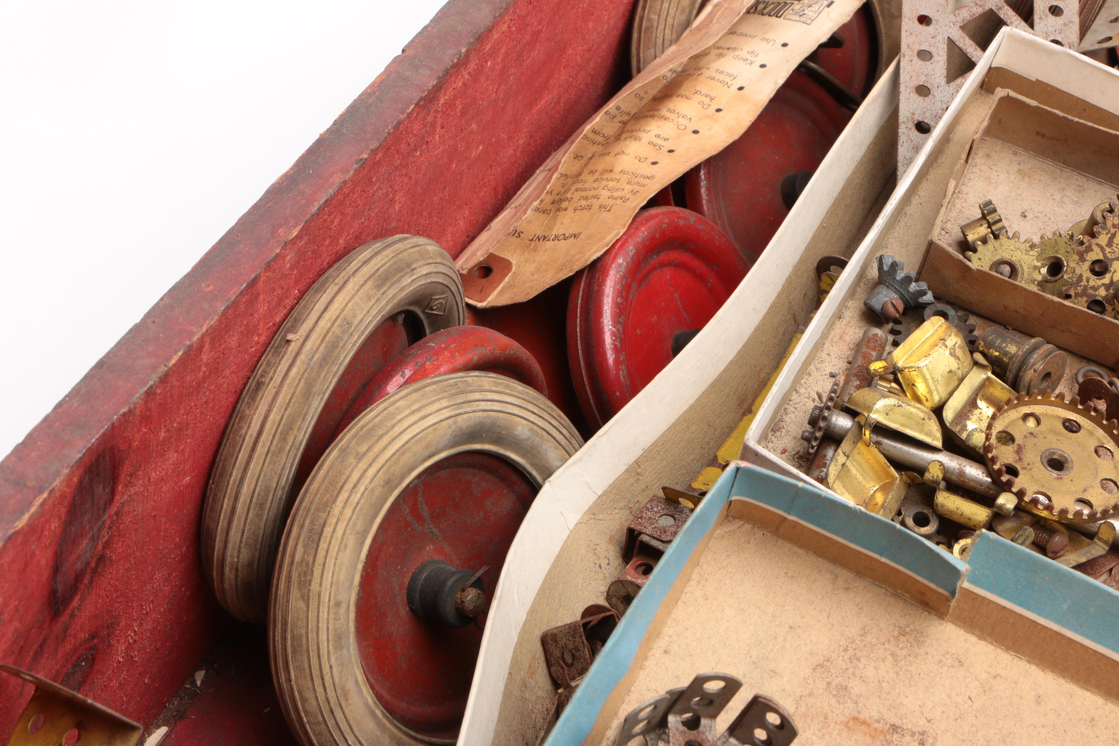 Vintage Gilbert Erector Set with Wooden Box