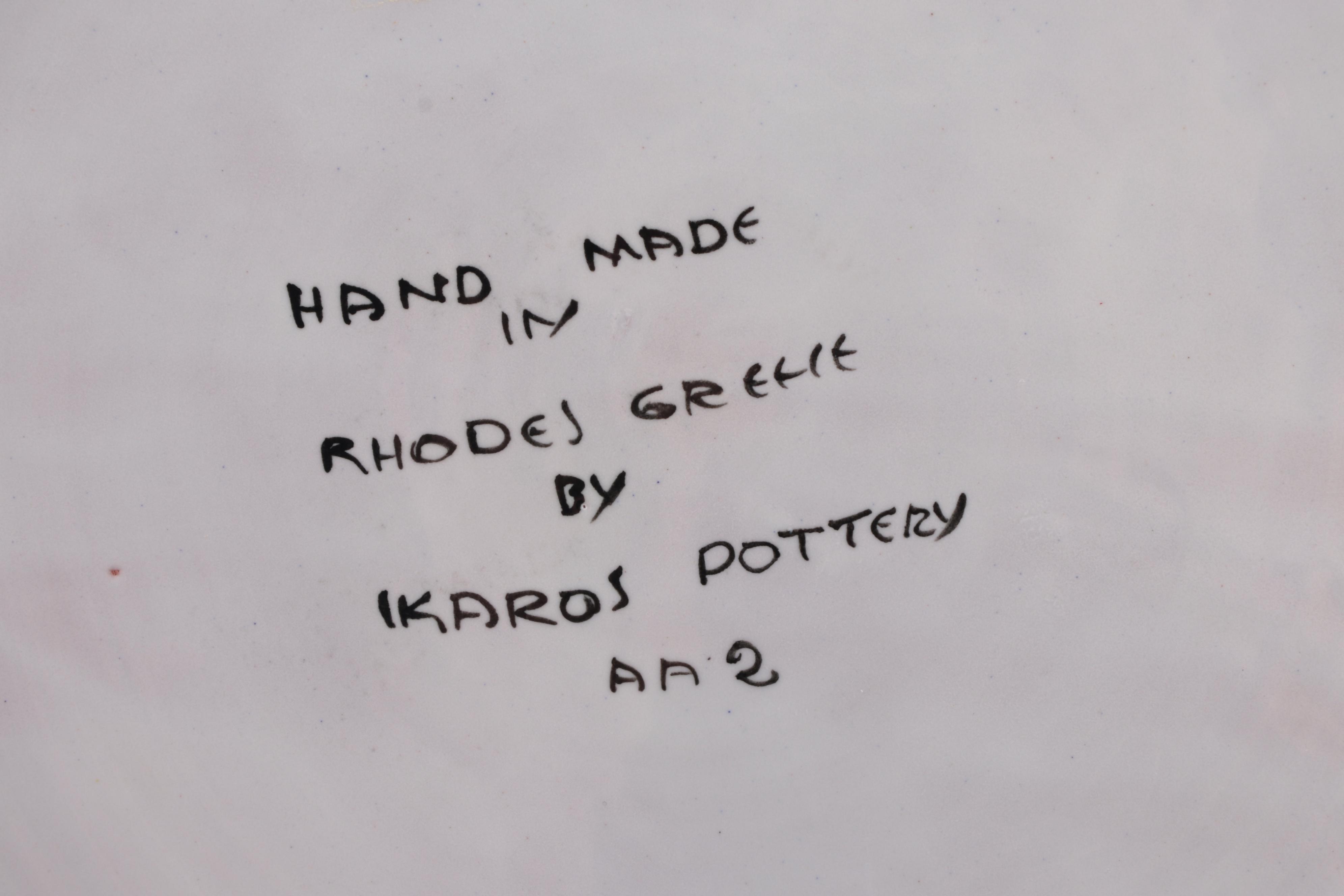 Ikaros Pottery Greek Hand-Painted Ceramic Serving Platters