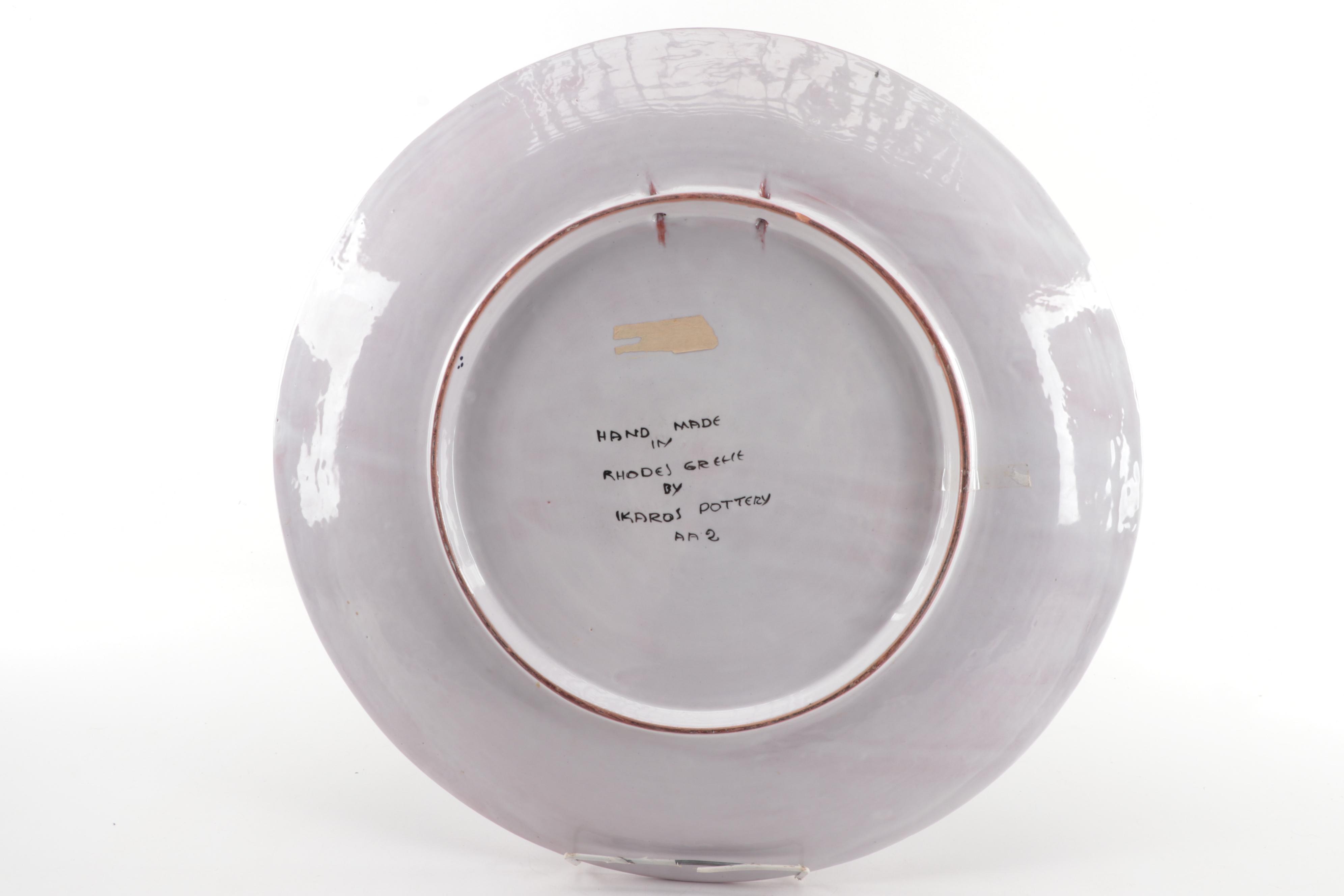 Ikaros Pottery Greek Hand-Painted Ceramic Serving Platters