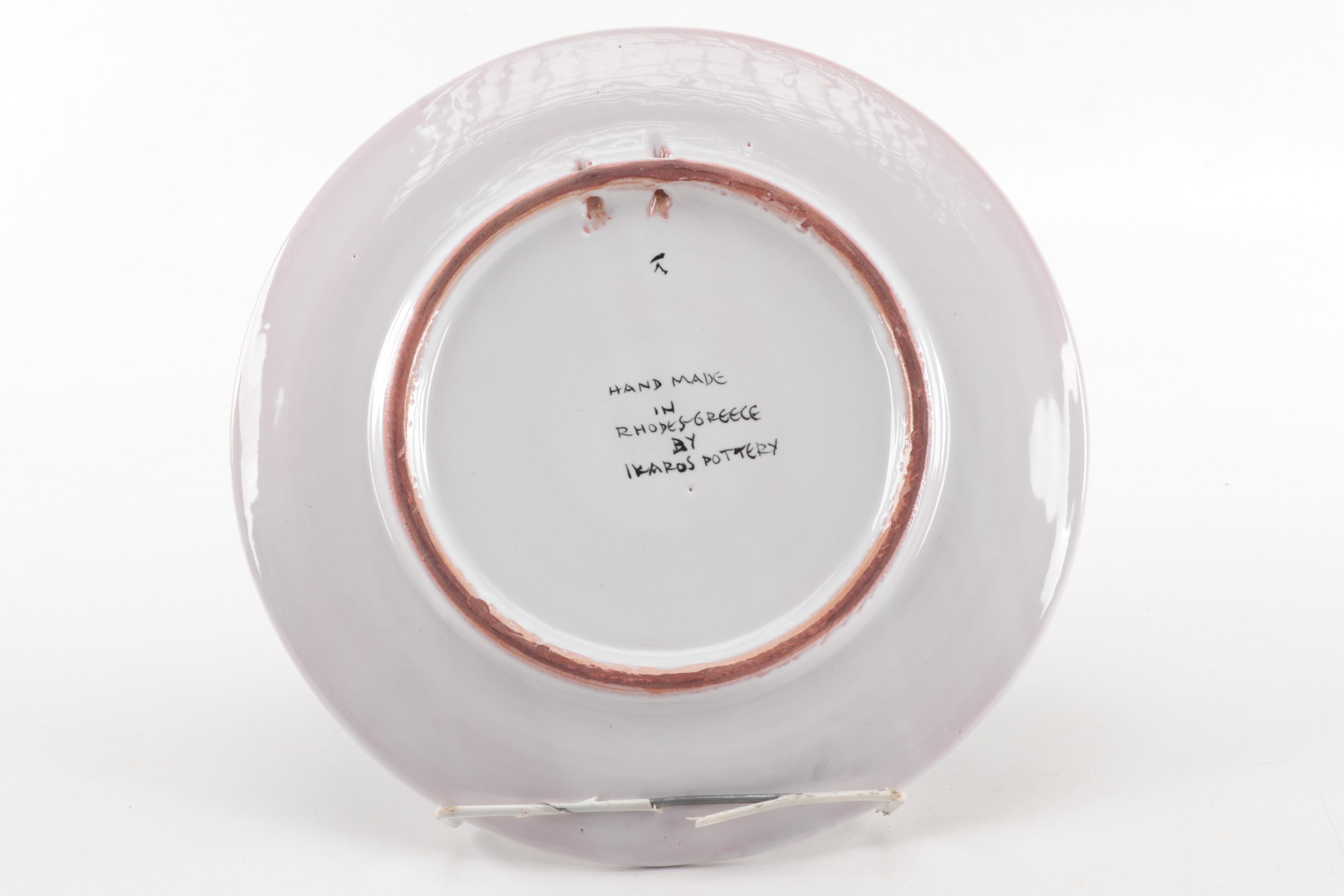 Ikaros Pottery Greek Hand-Painted Ceramic Serving Platters