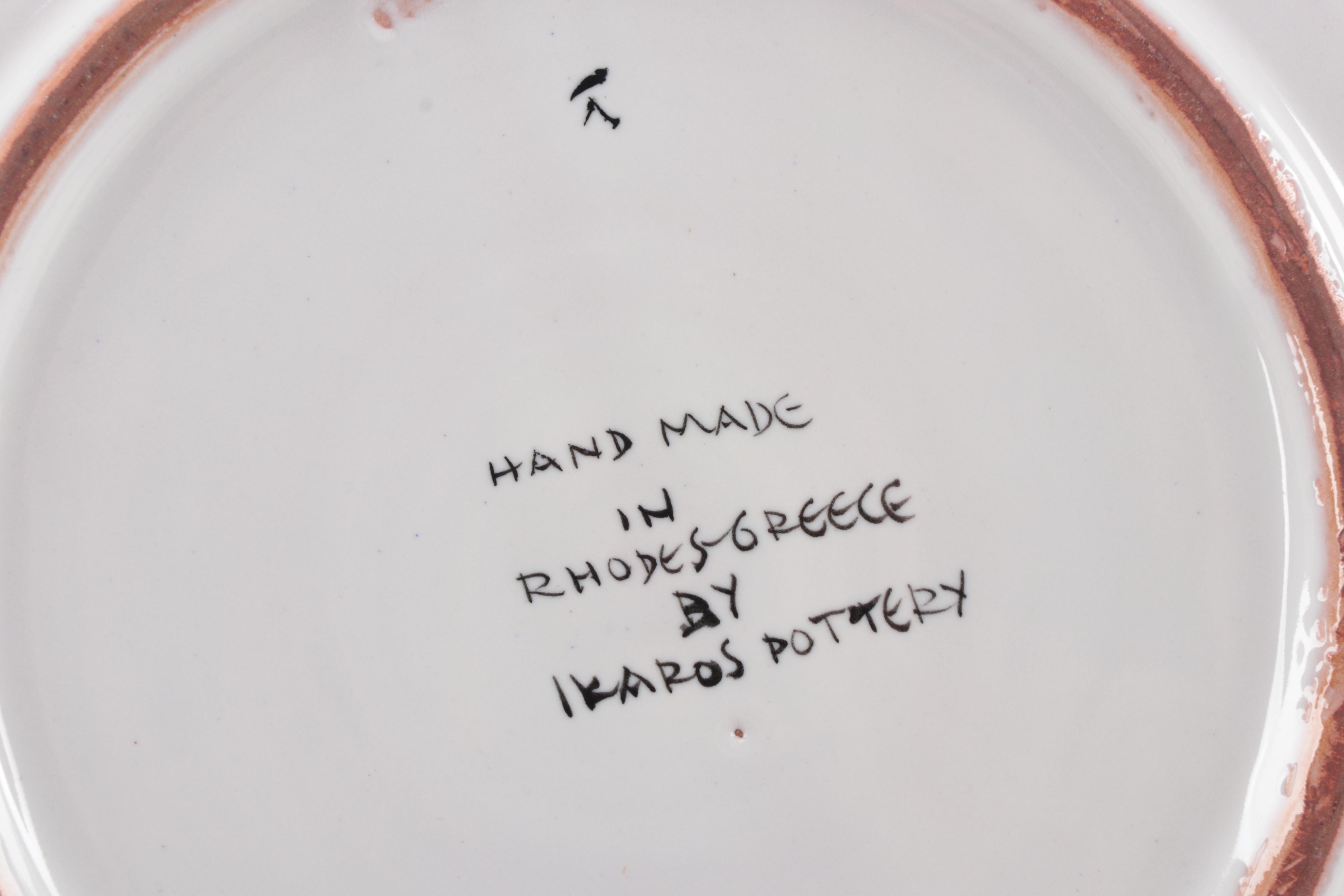 Ikaros Pottery Greek Hand-Painted Ceramic Serving Platters