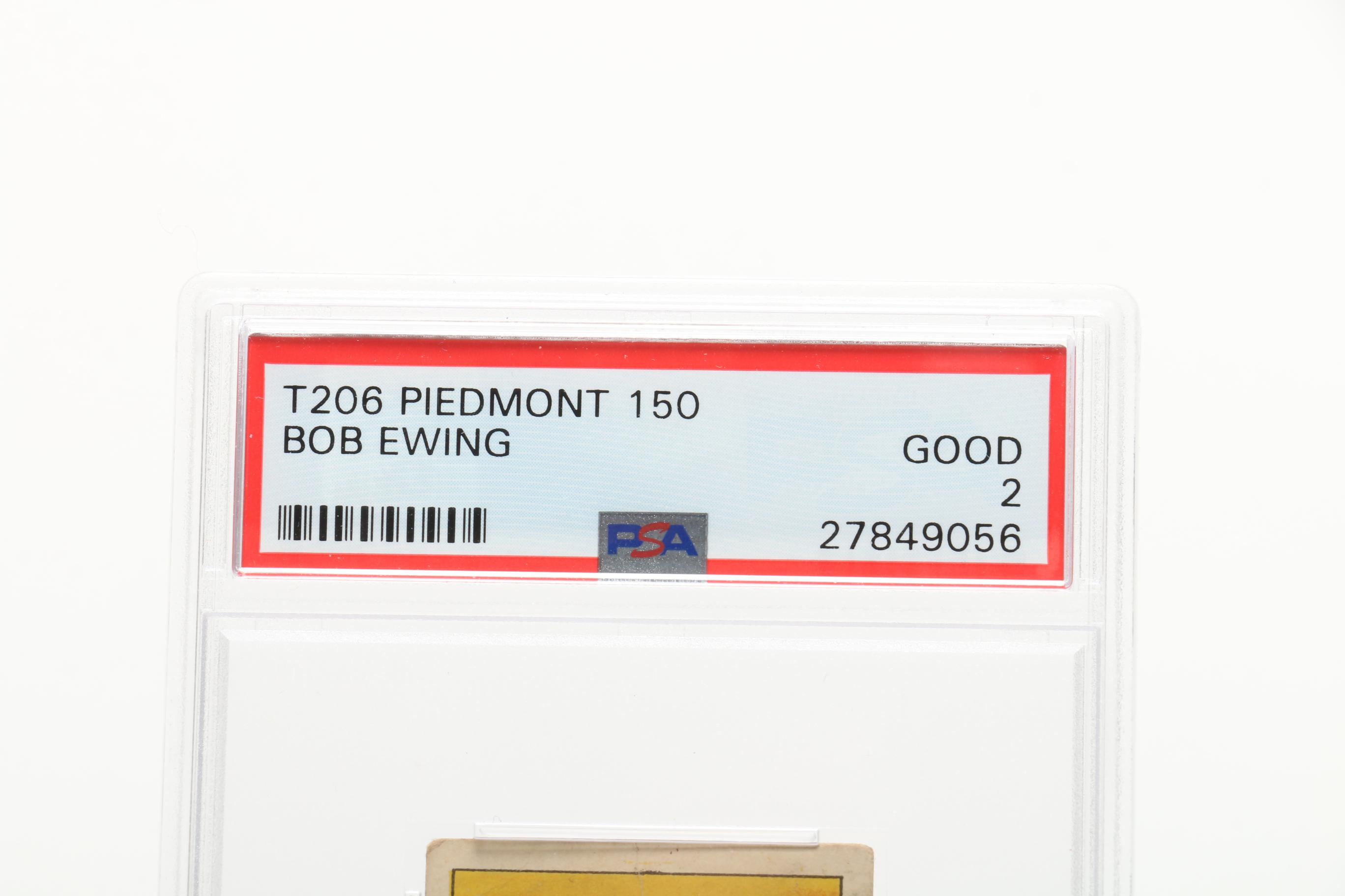 1909-1911 Bob Ewing Reds "T206" Piedmont Tobacco Baseball Card Graded by PSA