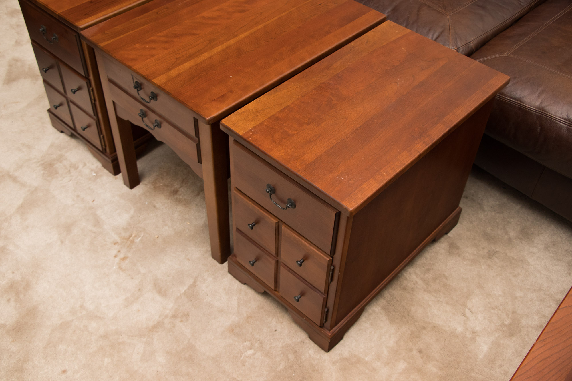 20th Century Cherry Finish End Tables Including Peters-Revington