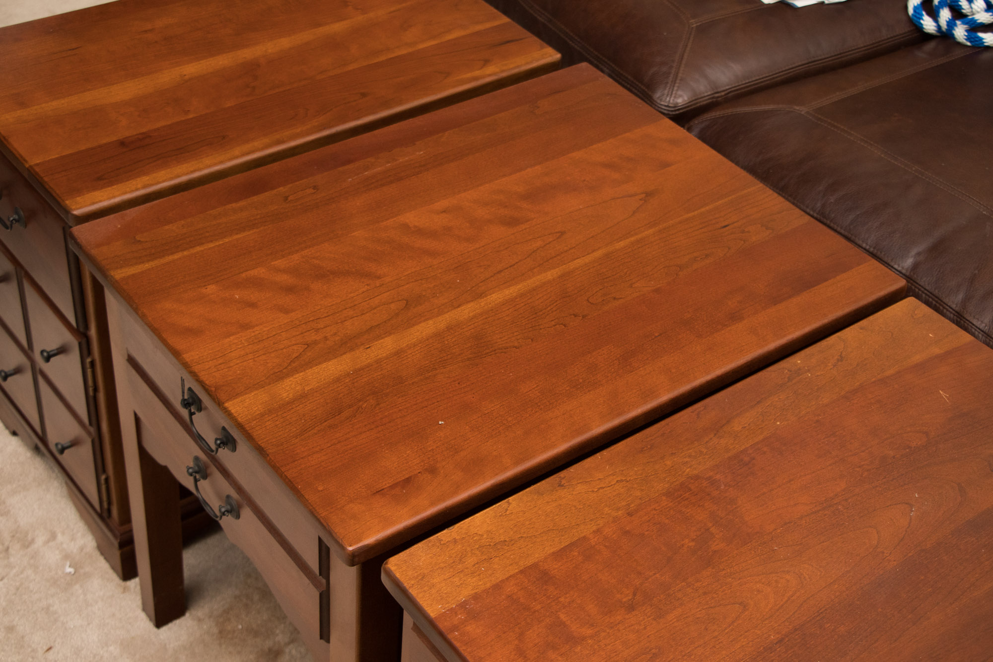20th Century Cherry Finish End Tables Including Peters-Revington