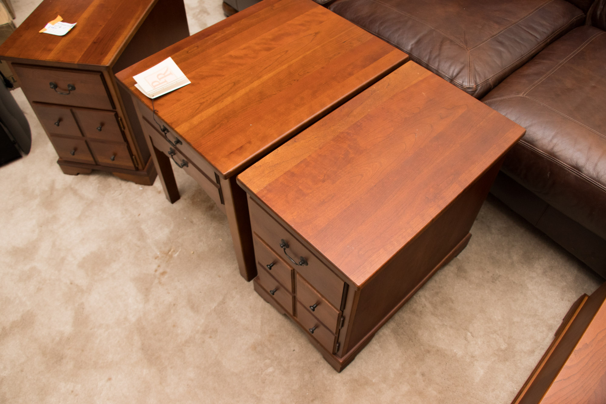 20th Century Cherry Finish End Tables Including Peters-Revington