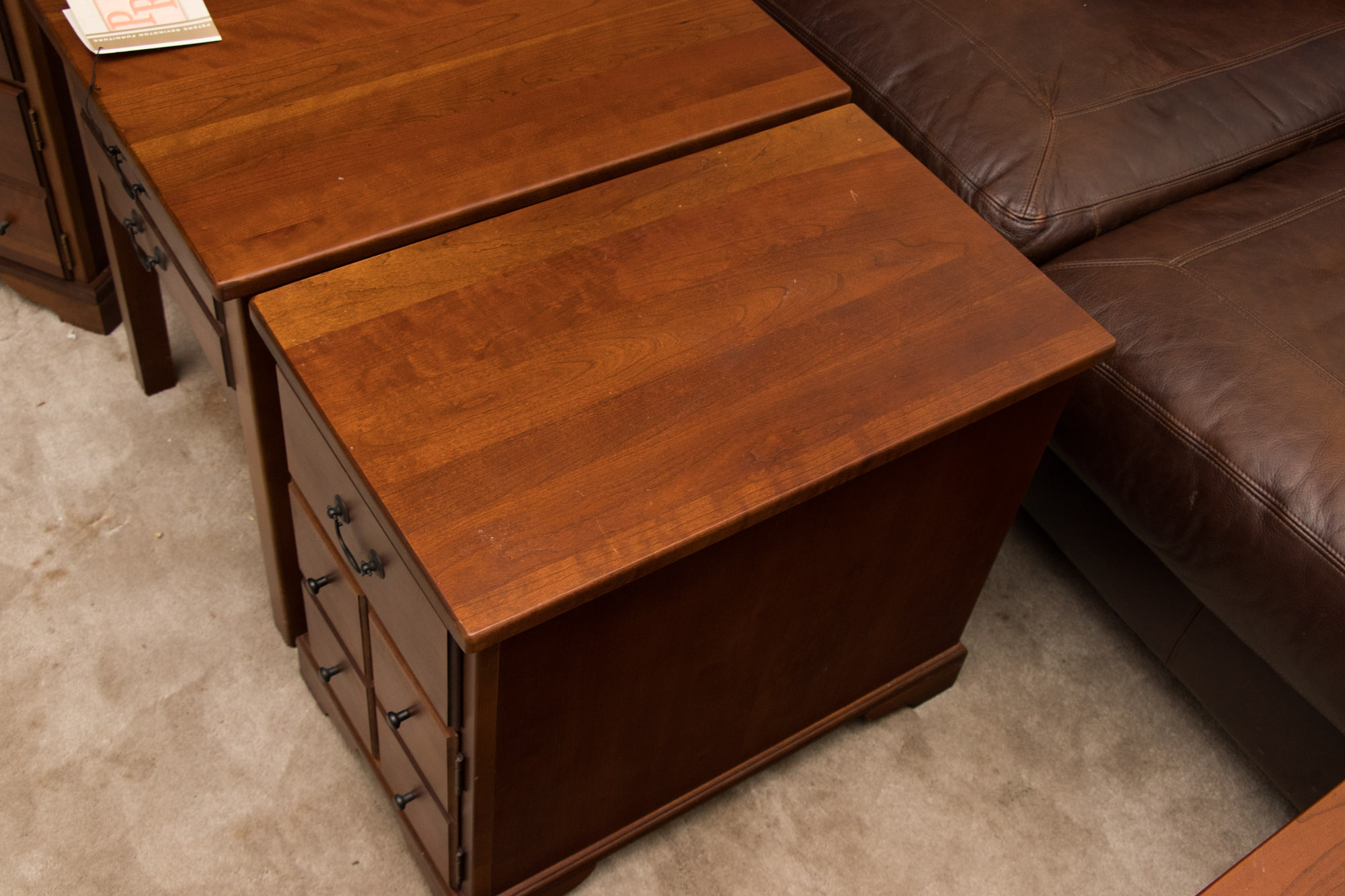 20th Century Cherry Finish End Tables Including Peters-Revington