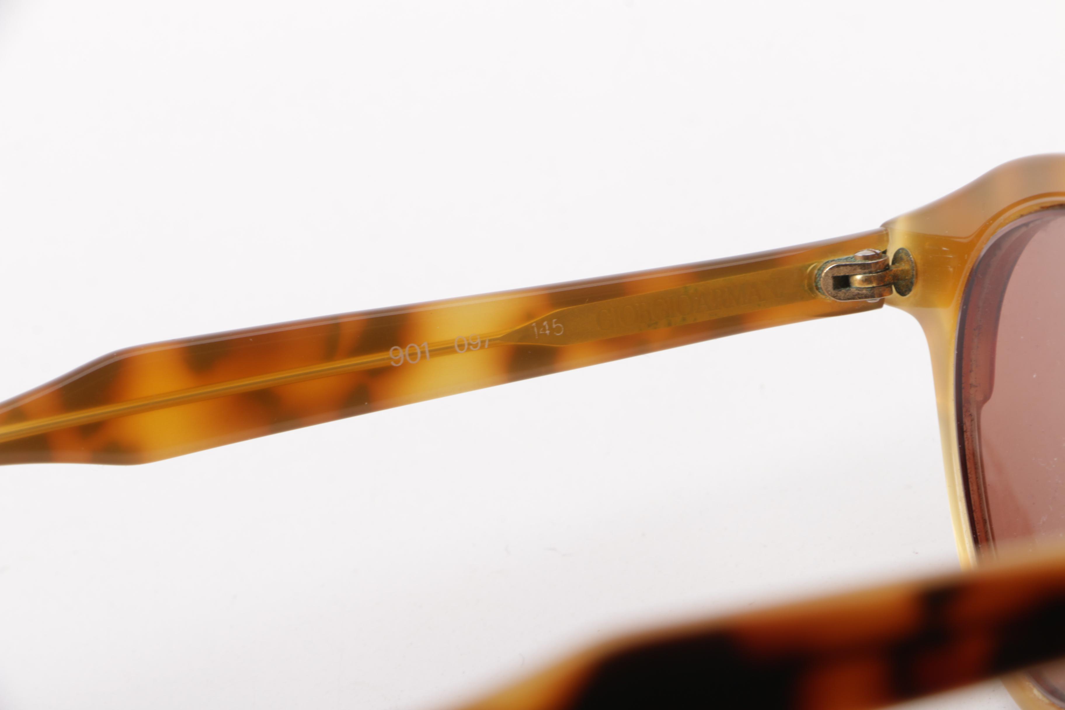 Vintage Giorgio Armani Tortoiseshell Style Prescription Sunglasses with Case