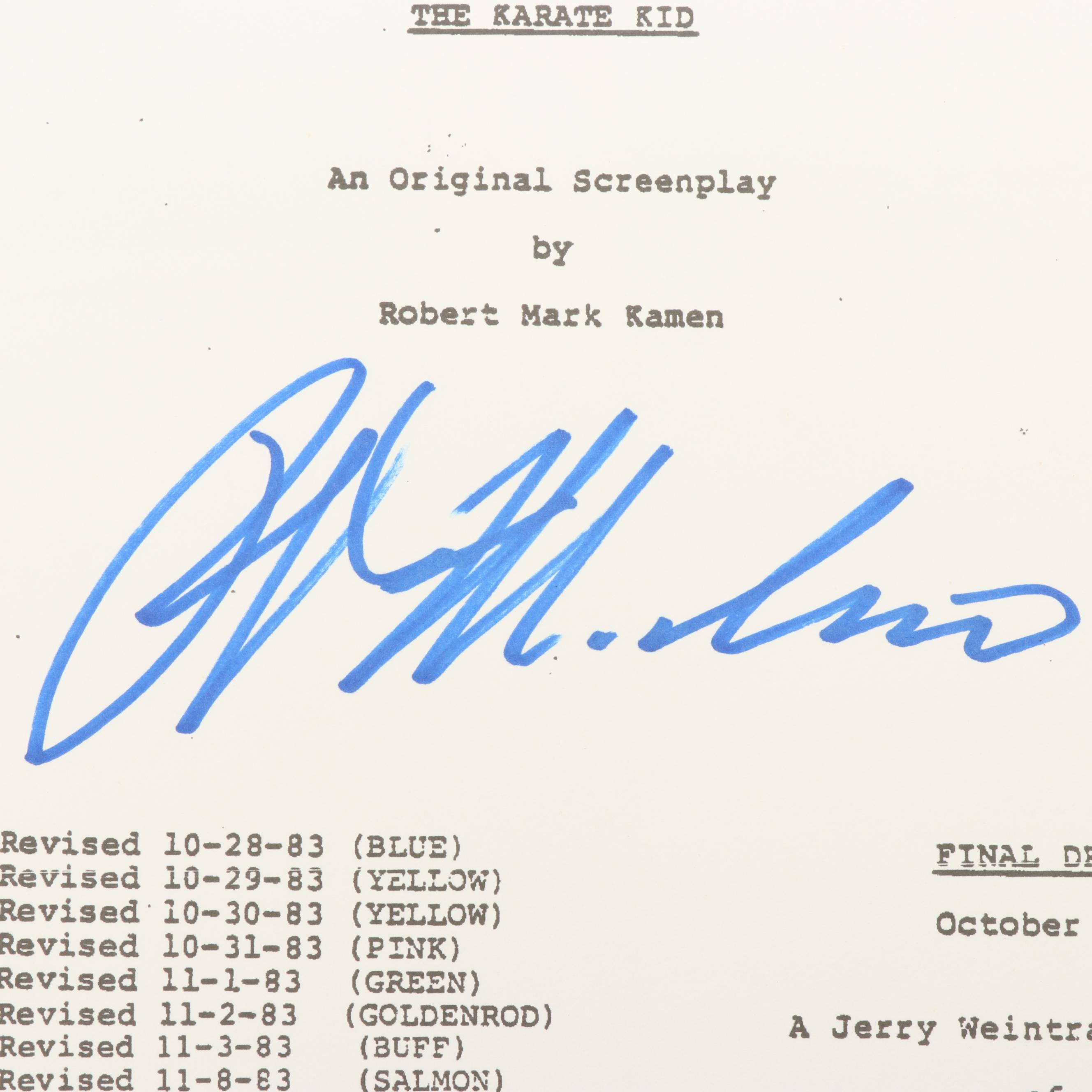 1993 "The Karate Kid" Ralph Macchio Autographed Screenplay
