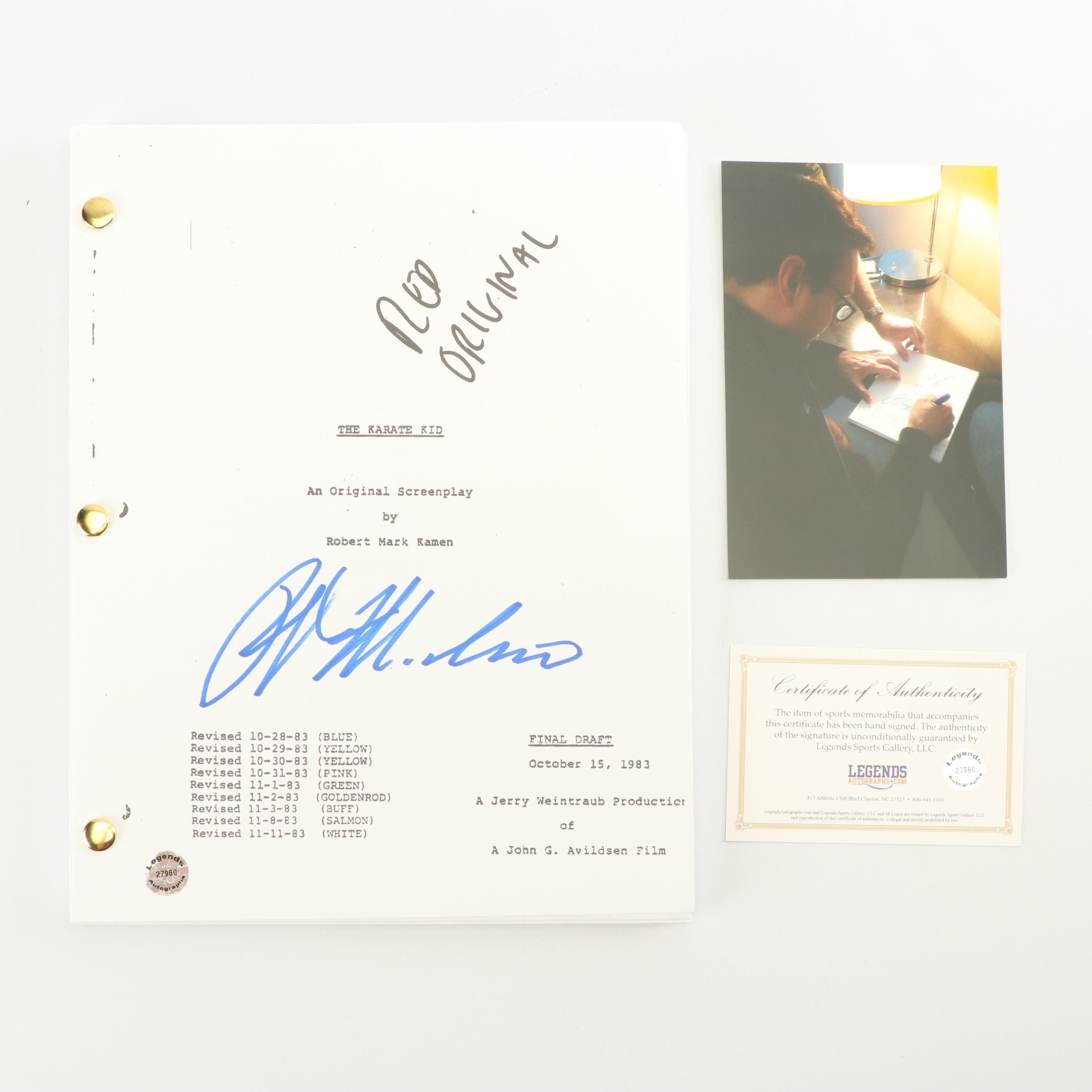 1993 "The Karate Kid" Ralph Macchio Autographed Screenplay