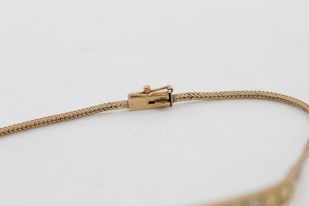 14K Yellow Gold Bracelet With Tri-Color Accents