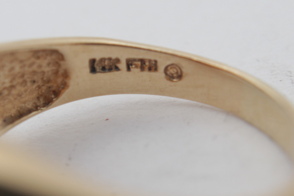 14K Yellow Gold Garnet and White Topaz Ring