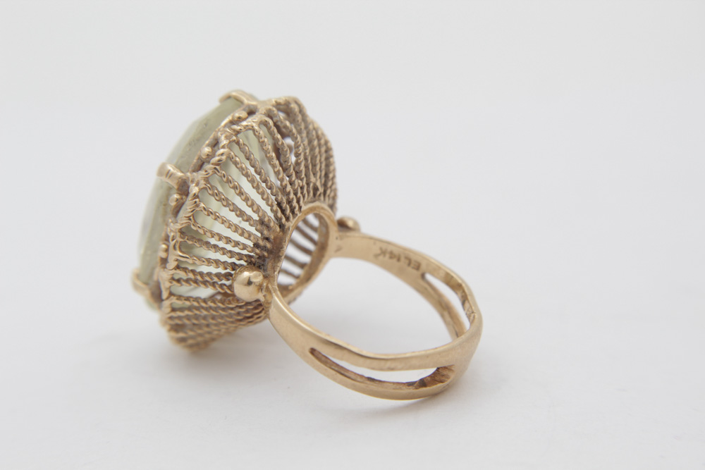 14K Yellow Gold and Quartz Ring