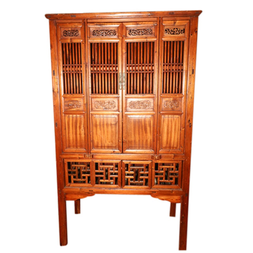 Chinese Exotic Hardwood Kitchen Cabinet, Early 20th Century