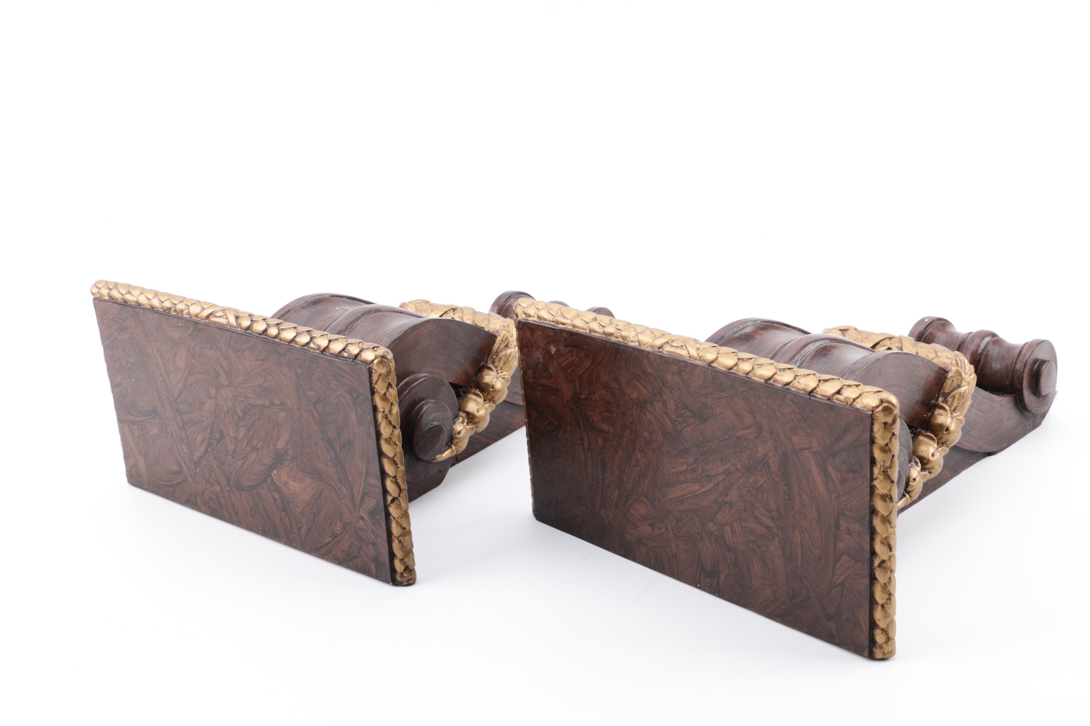 Murobello Faux Bois Neoclassical Style Accent Shelves