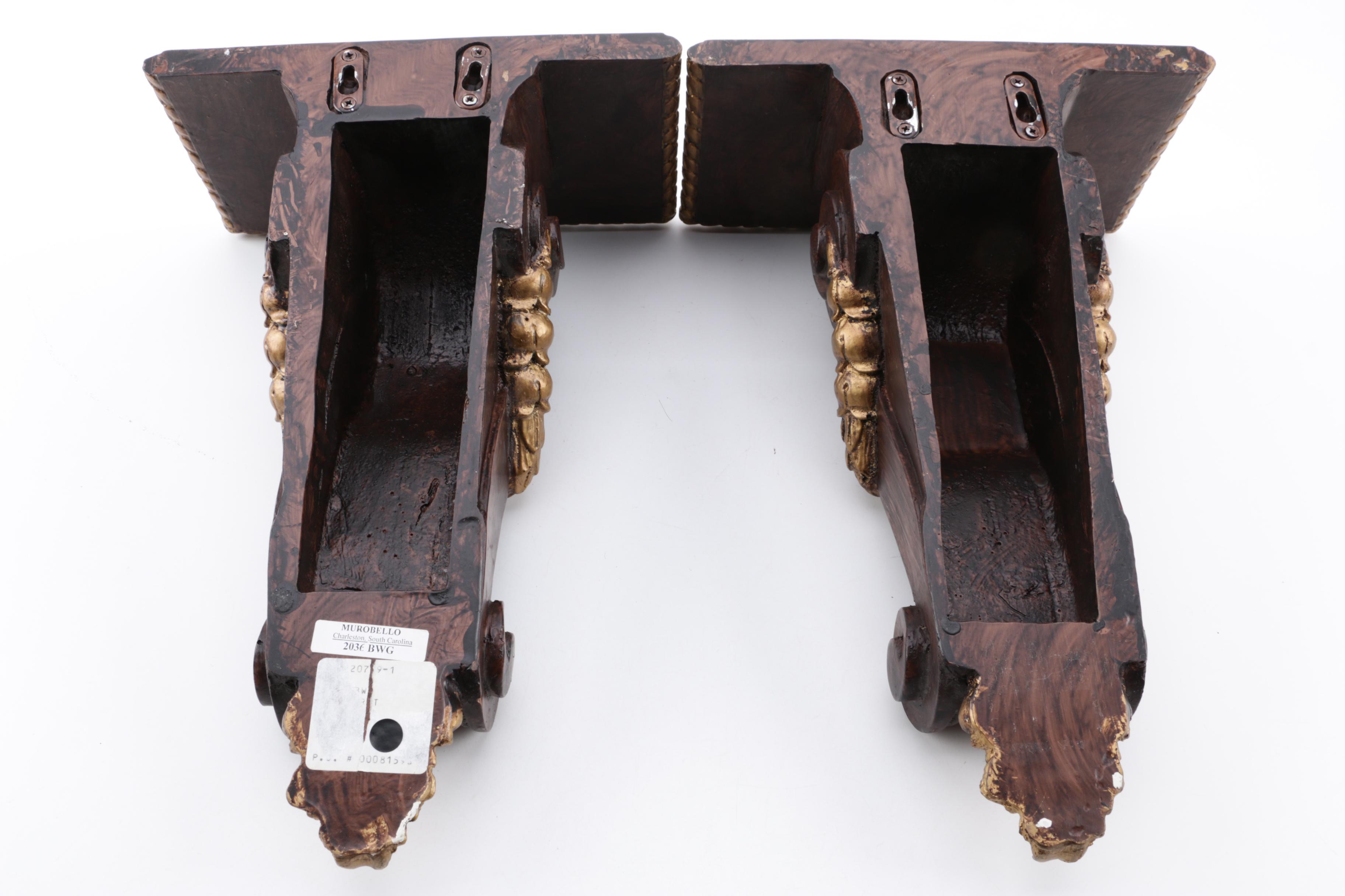 Murobello Faux Bois Neoclassical Style Accent Shelves