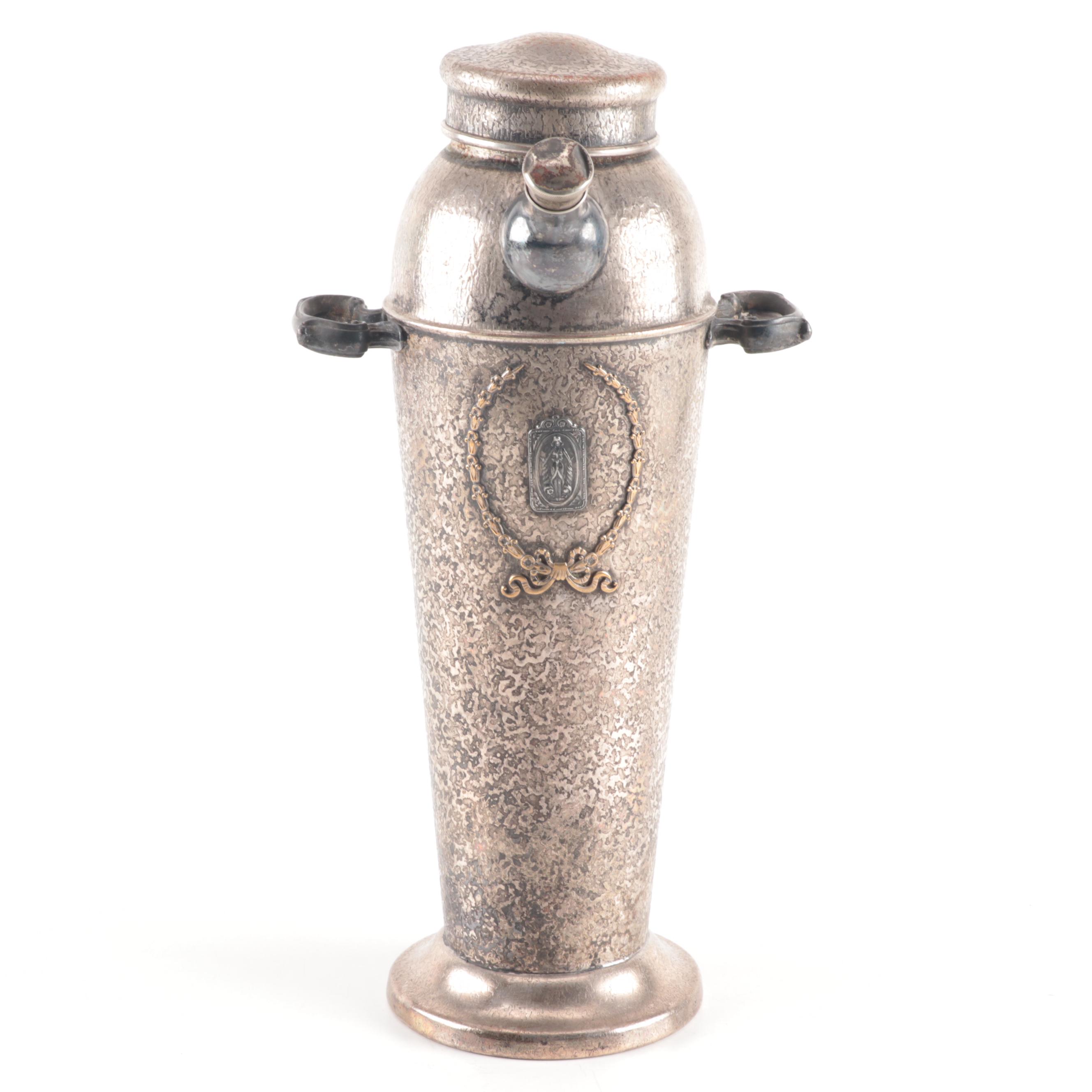 1930s Silvercraft Art Deco Style Silver Plate Cocktail Shaker
