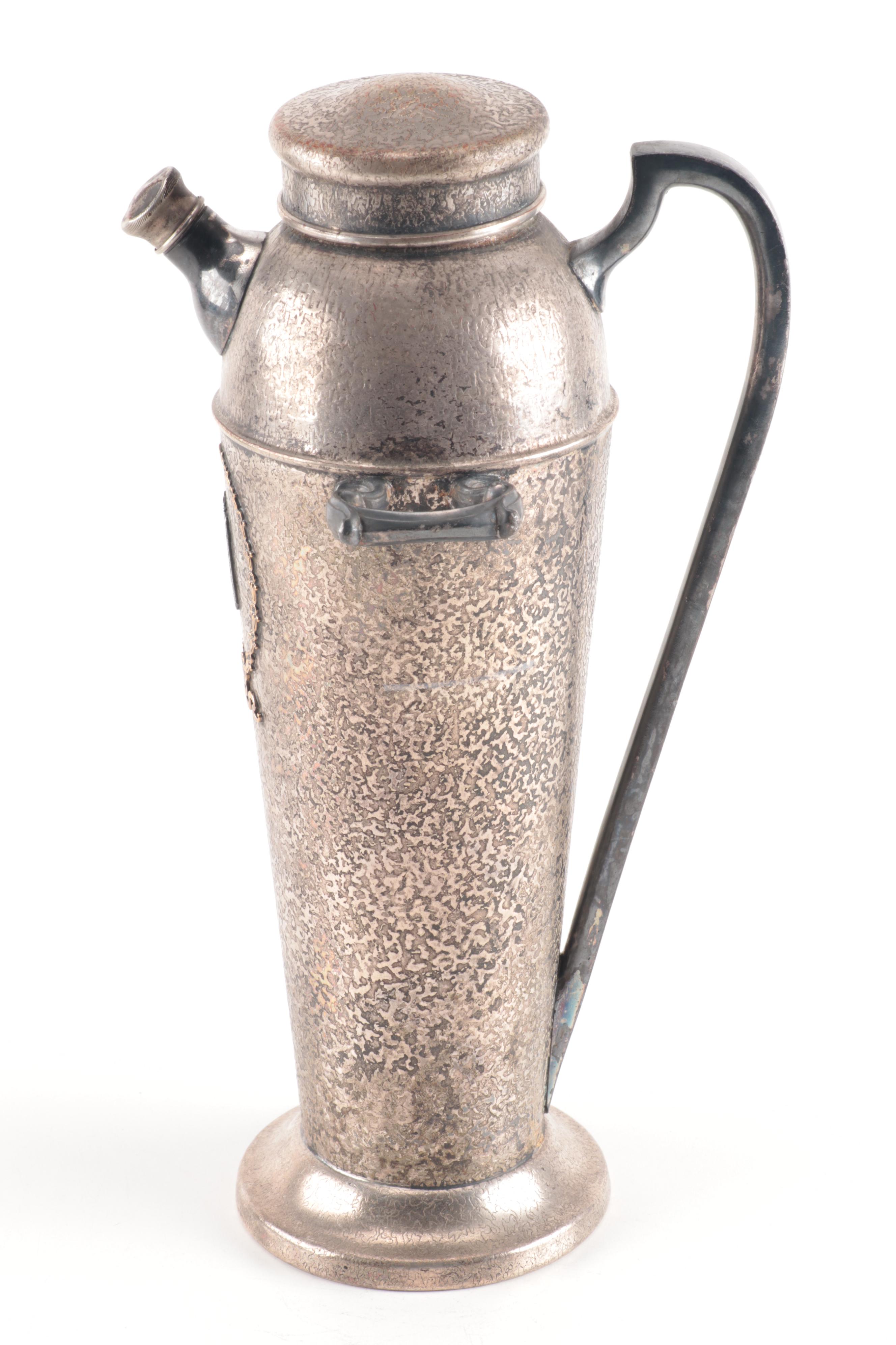 1930s Silvercraft Art Deco Style Silver Plate Cocktail Shaker