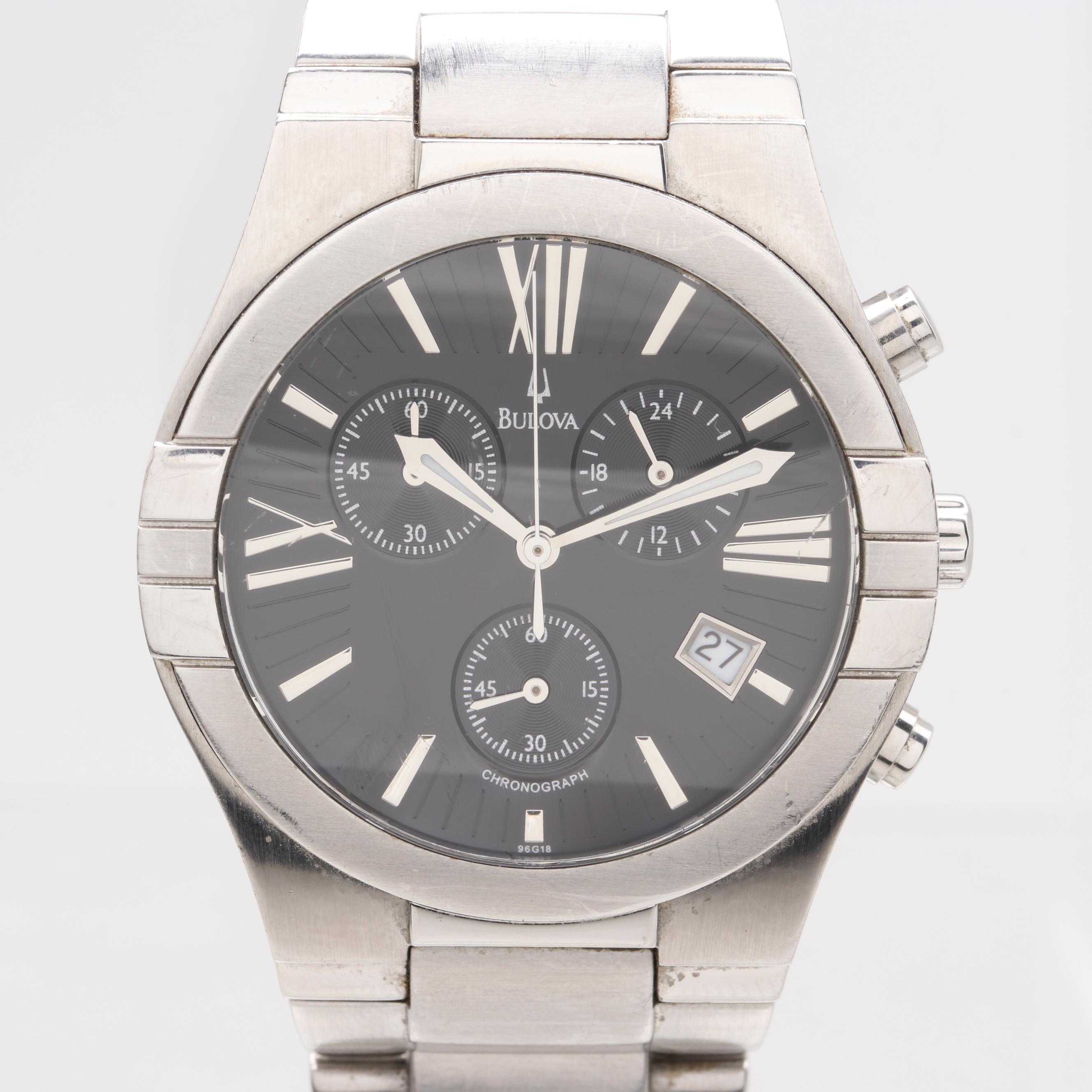 Bulova Stainless Steel Quartz Chronograph Watch