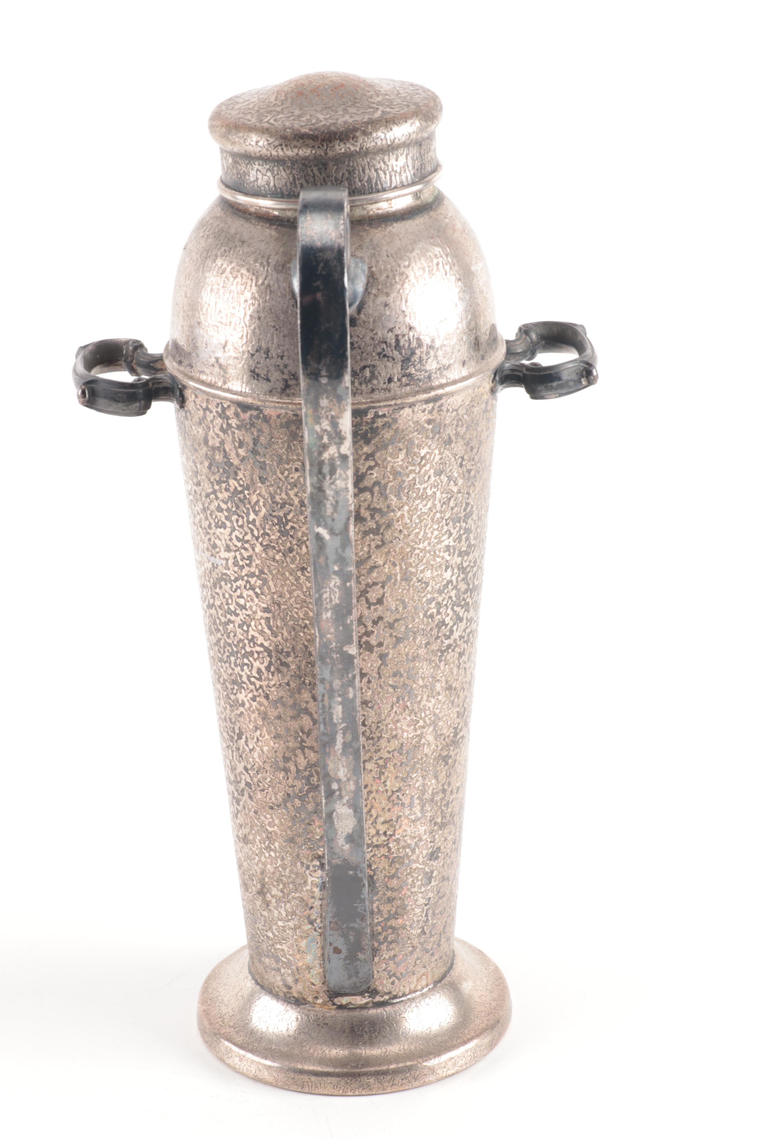 1930s Silvercraft Art Deco Style Silver Plate Cocktail Shaker