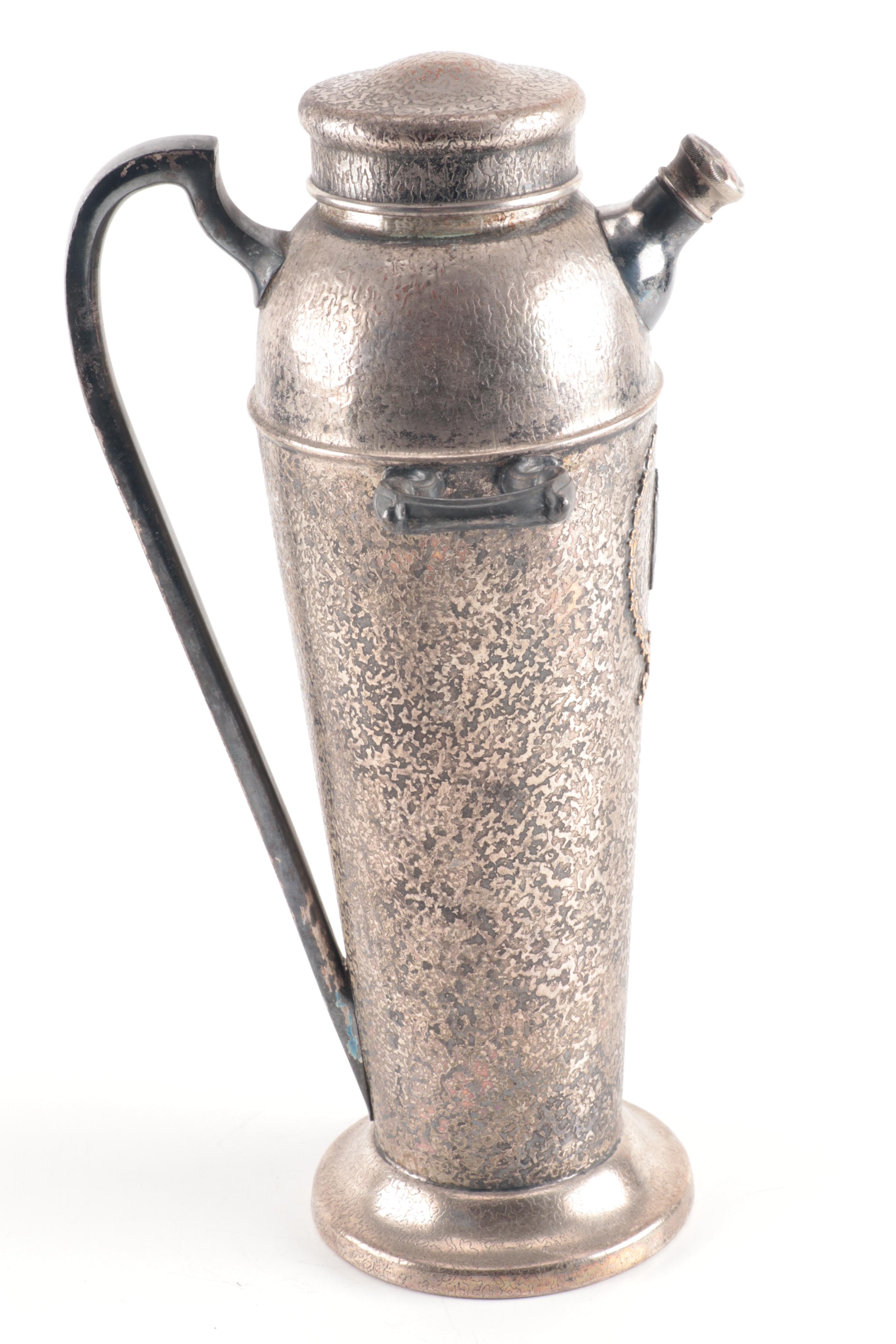 1930s Silvercraft Art Deco Style Silver Plate Cocktail Shaker