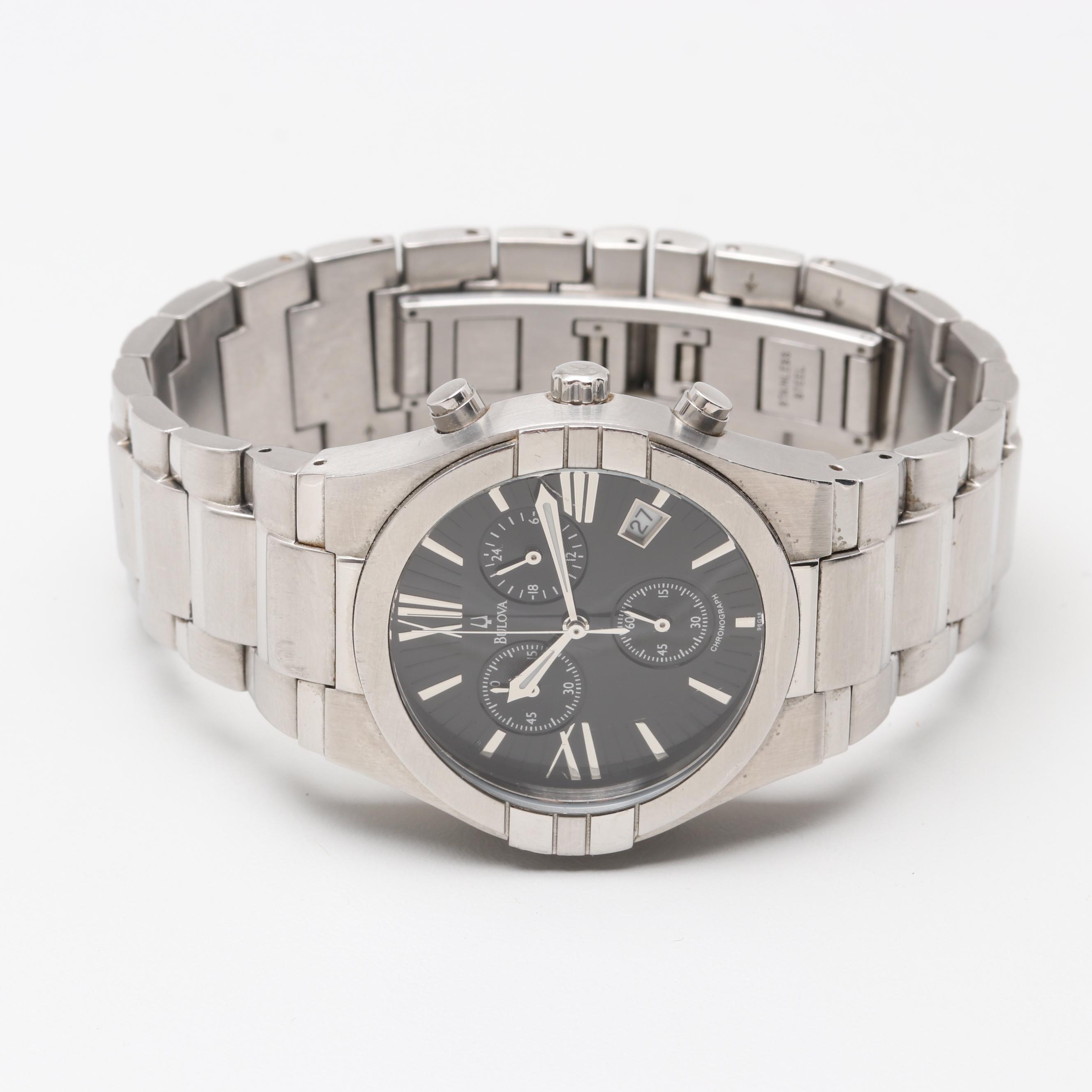 Bulova Stainless Steel Quartz Chronograph Watch