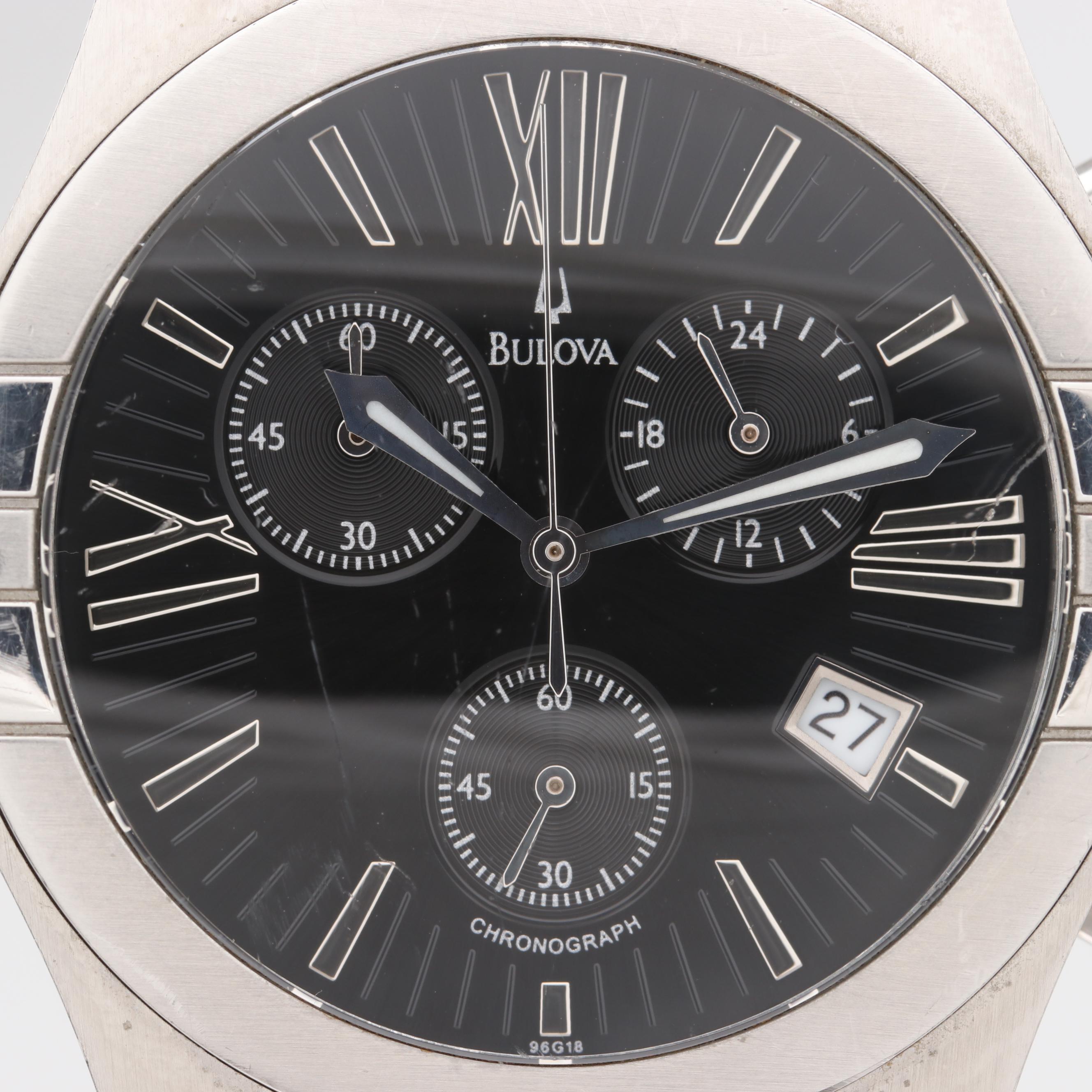 Bulova Stainless Steel Quartz Chronograph Watch