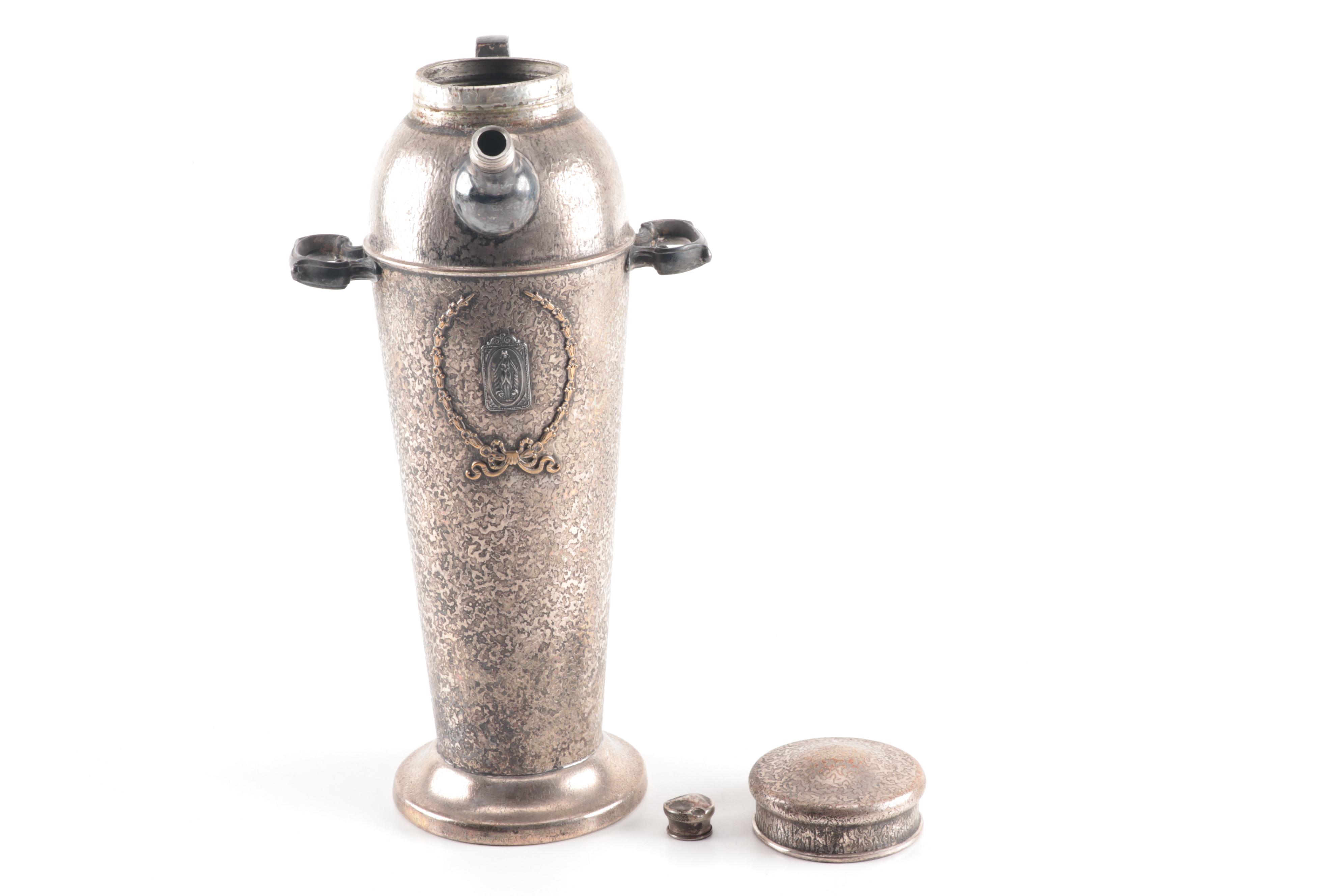 1930s Silvercraft Art Deco Style Silver Plate Cocktail Shaker