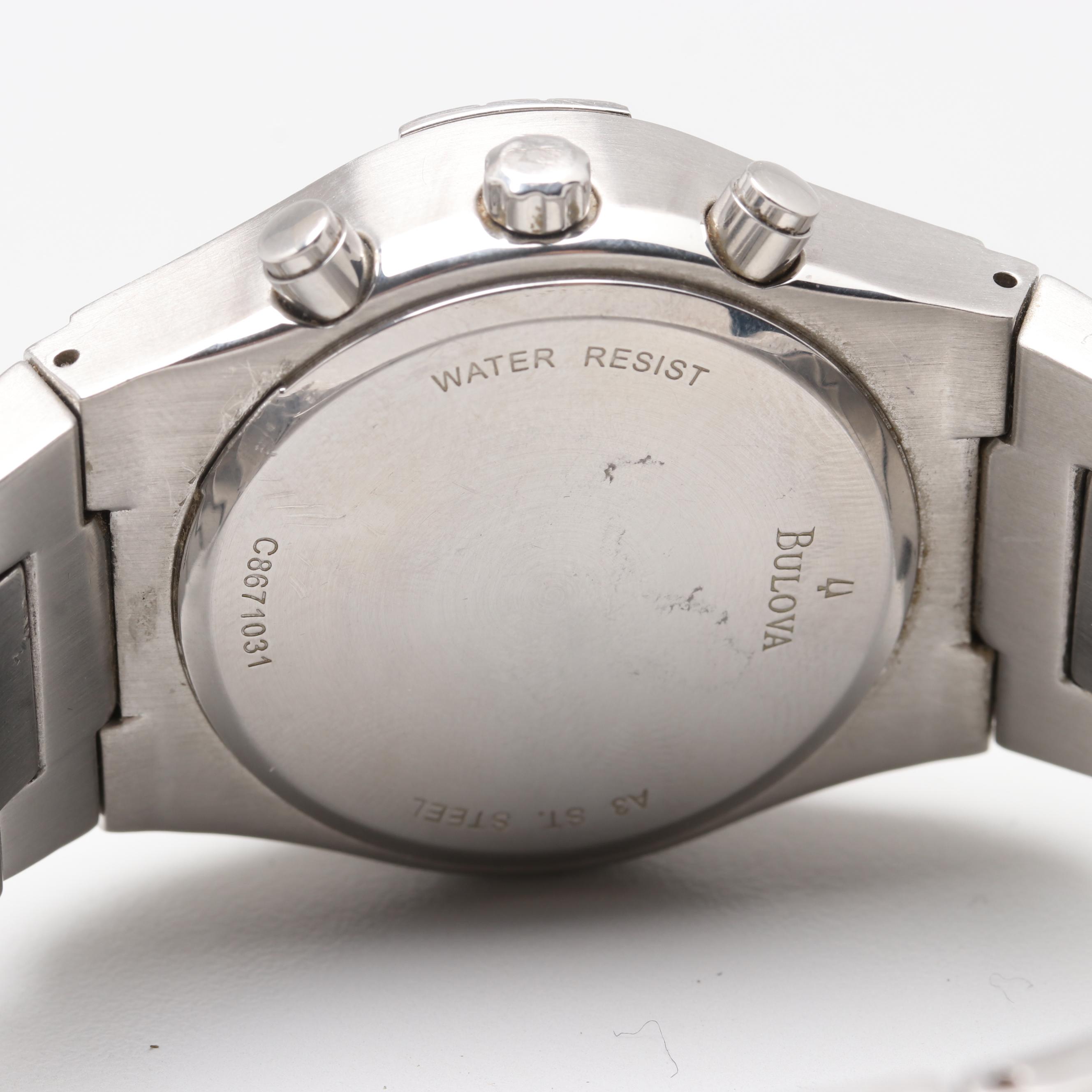 Bulova Stainless Steel Quartz Chronograph Watch