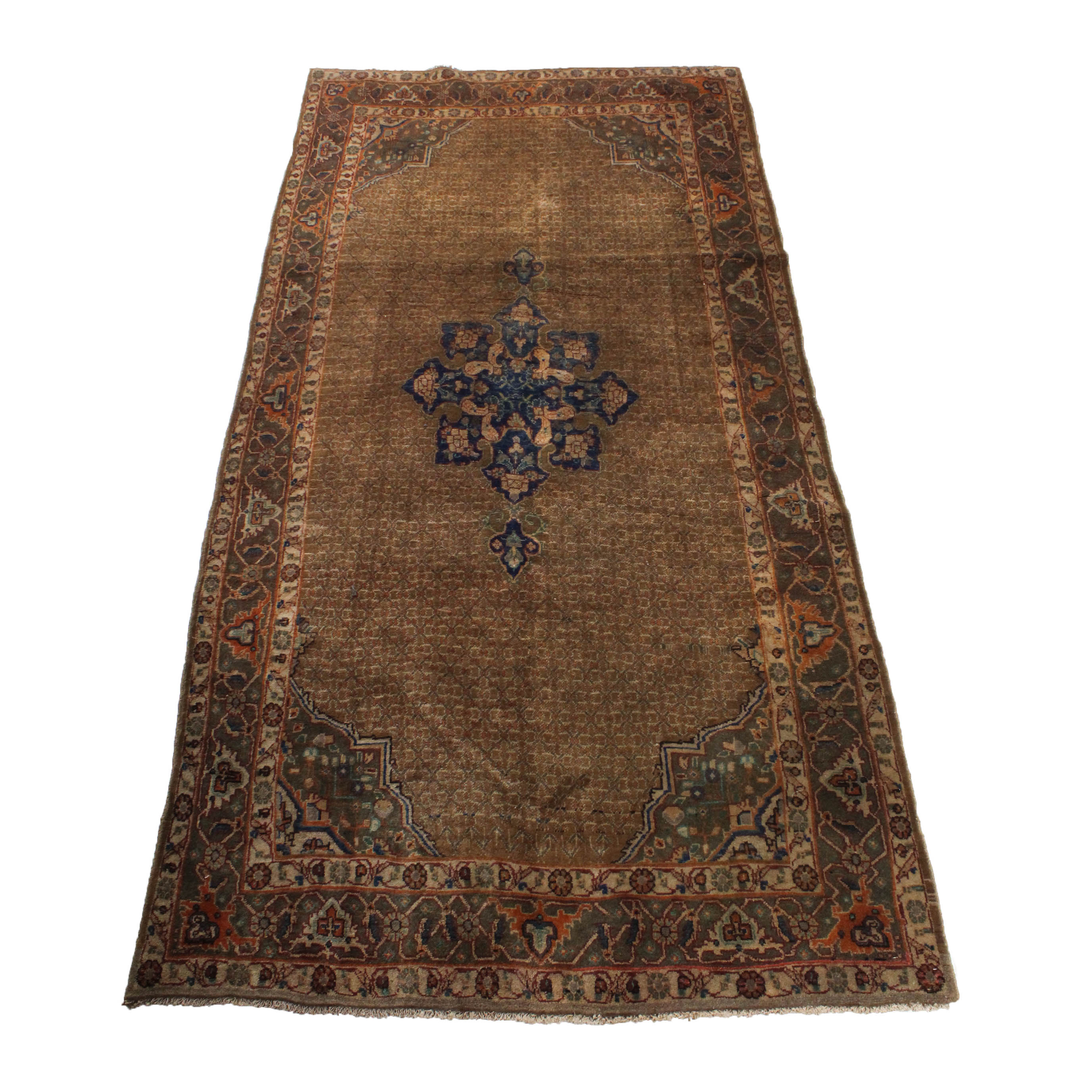 Vintage Hand-Knotted Persian Bijar Rug