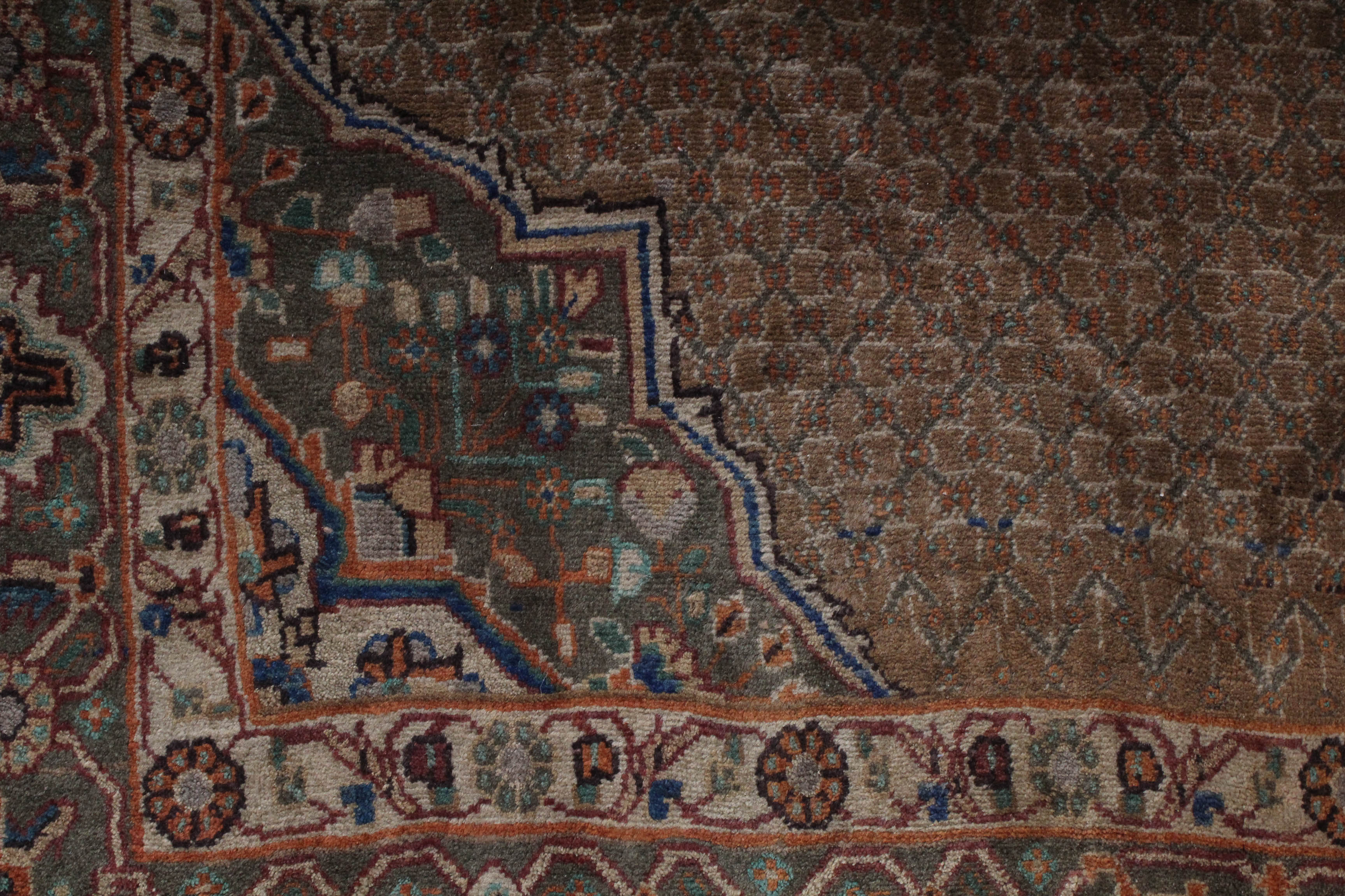 Vintage Hand-Knotted Persian Bijar Rug