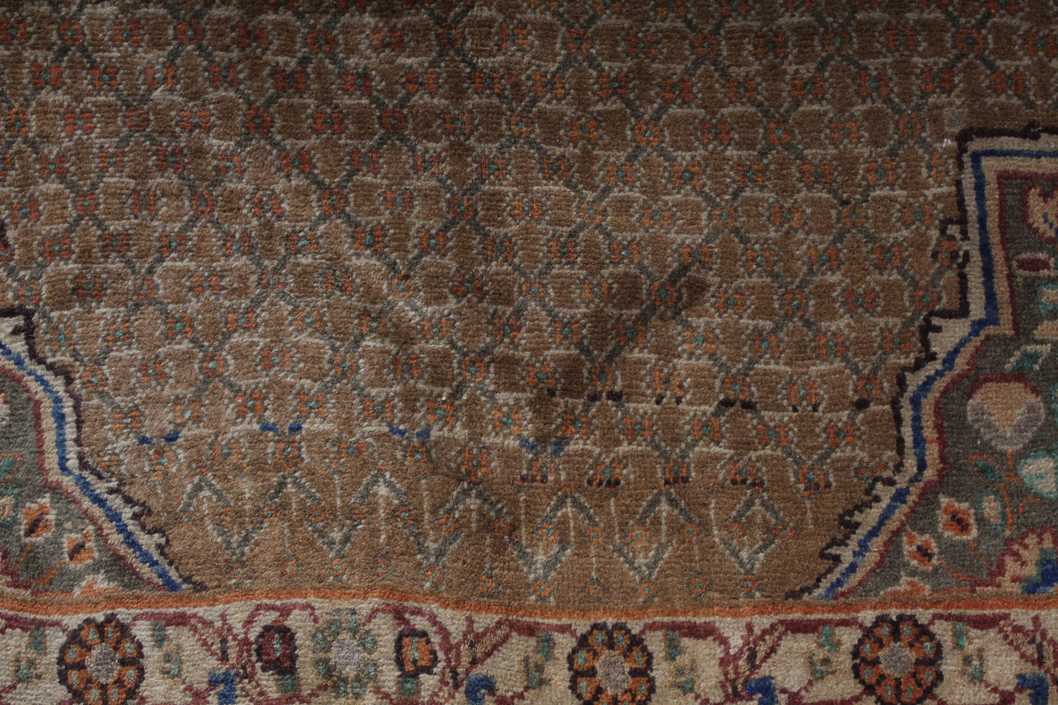 Vintage Hand-Knotted Persian Bijar Rug