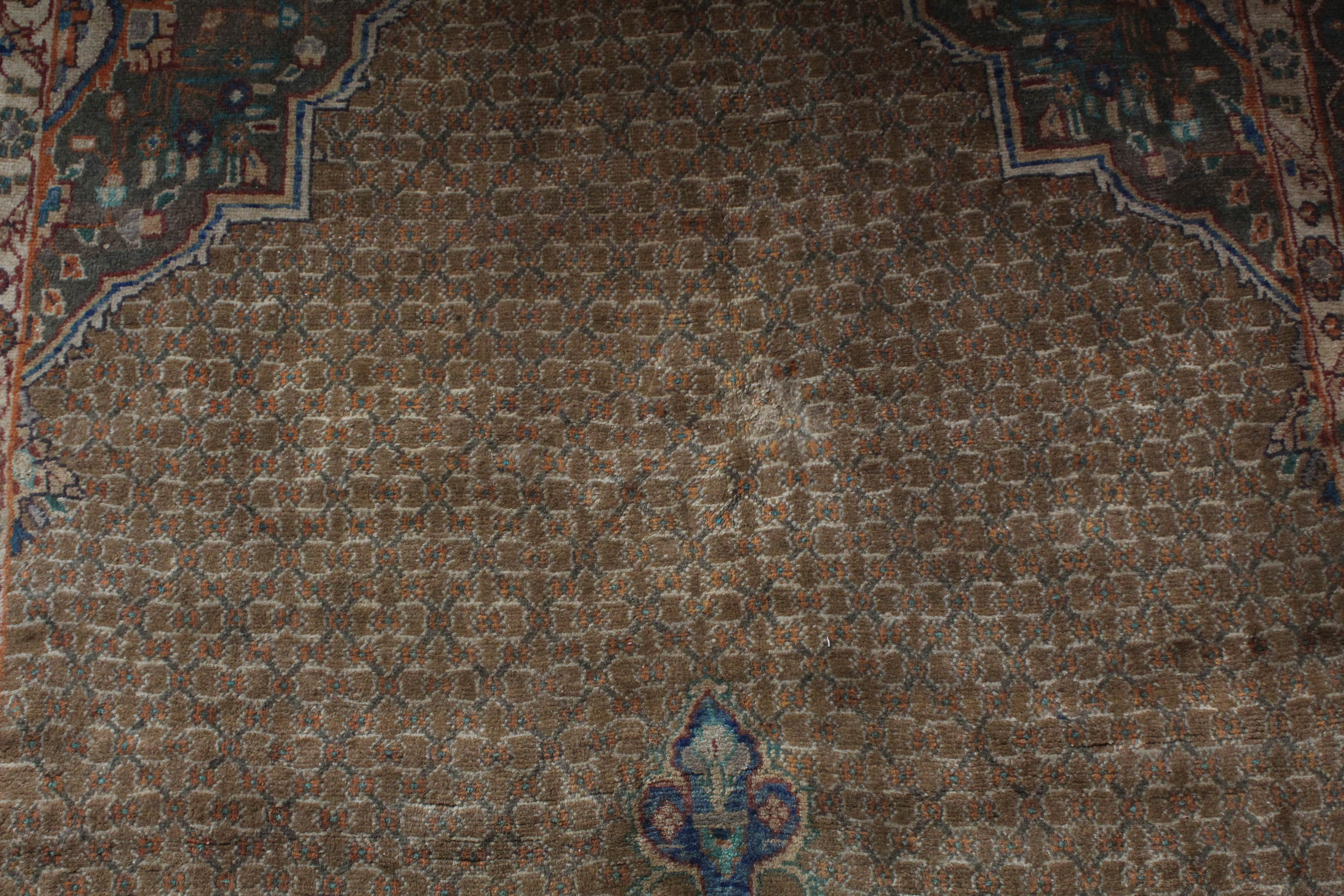 Vintage Hand-Knotted Persian Bijar Rug