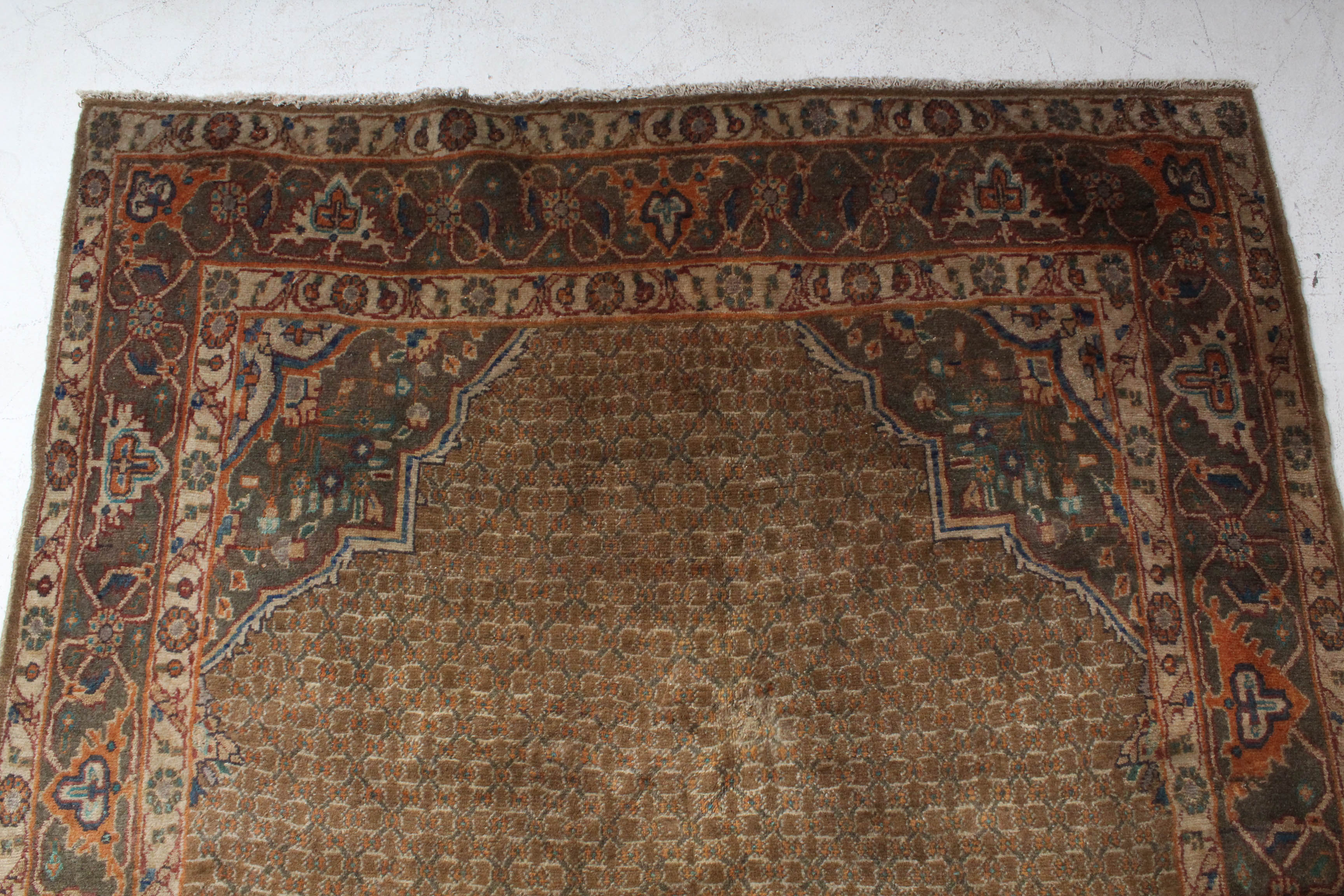 Vintage Hand-Knotted Persian Bijar Rug