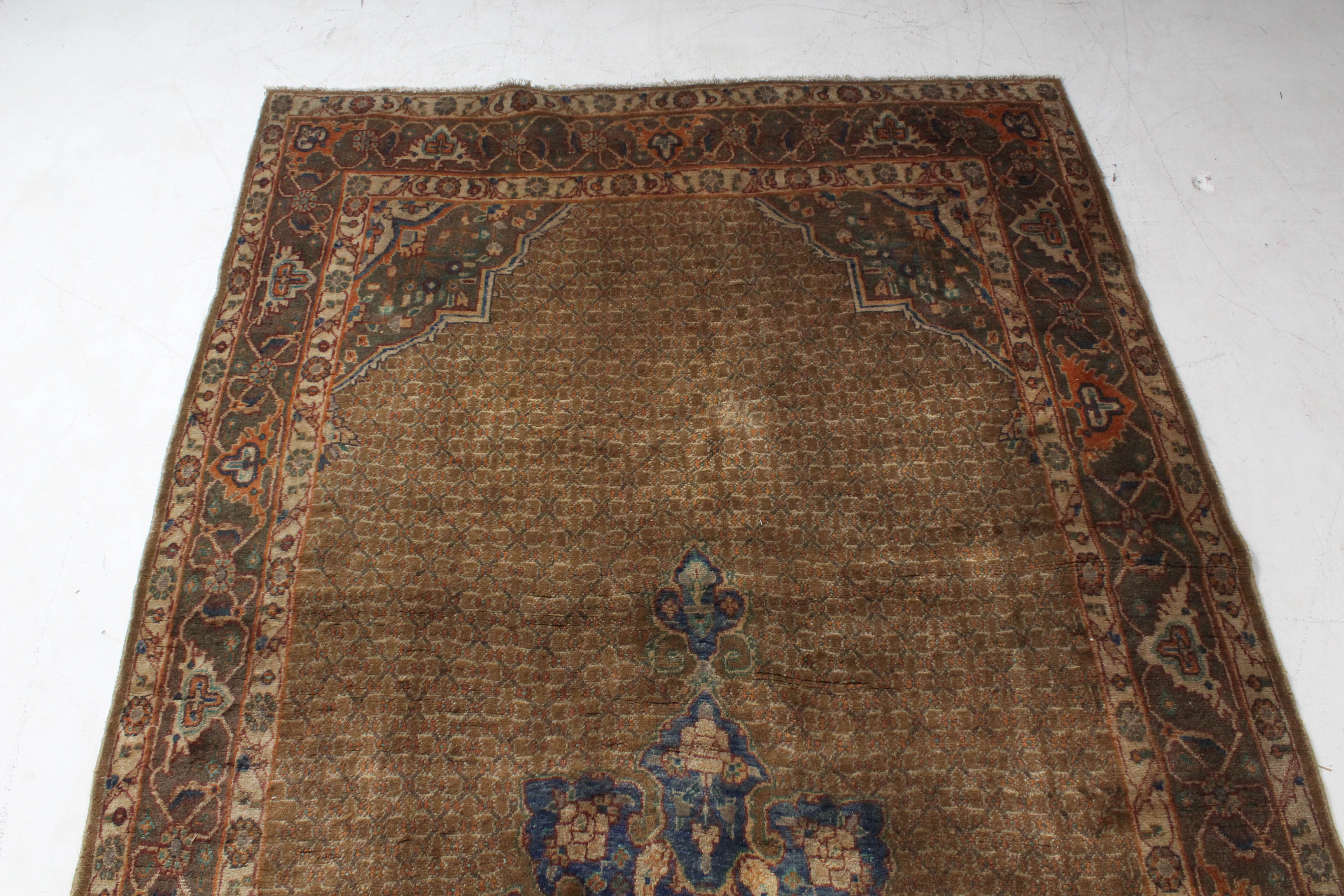 Vintage Hand-Knotted Persian Bijar Rug
