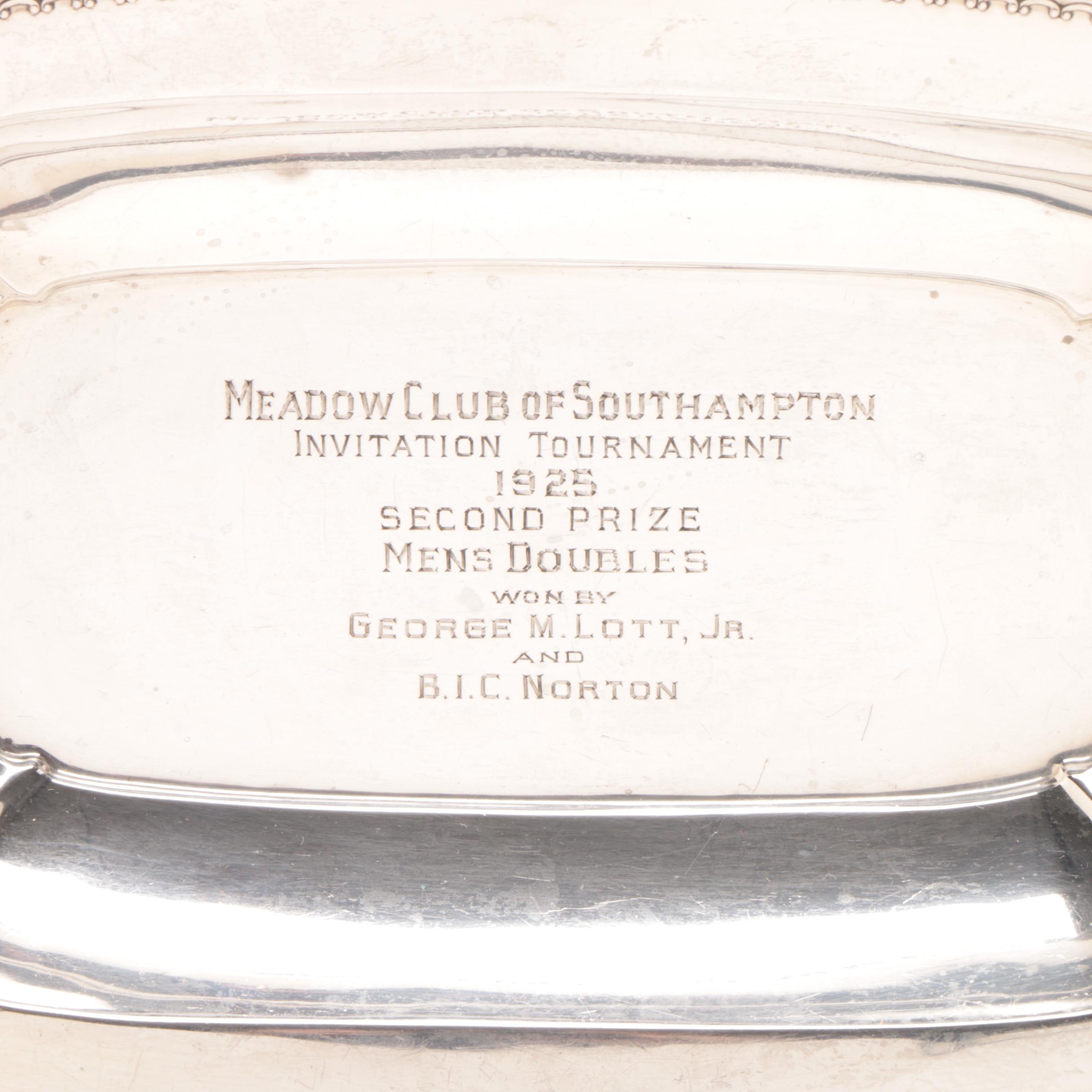 Dominick & Haff Sterling Silver Tennis Trophy Presented to George Lott, Jr.