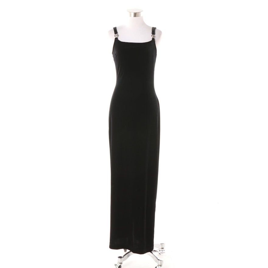 Jessica McClintock Black Velvet Sleeveless Evening Dress