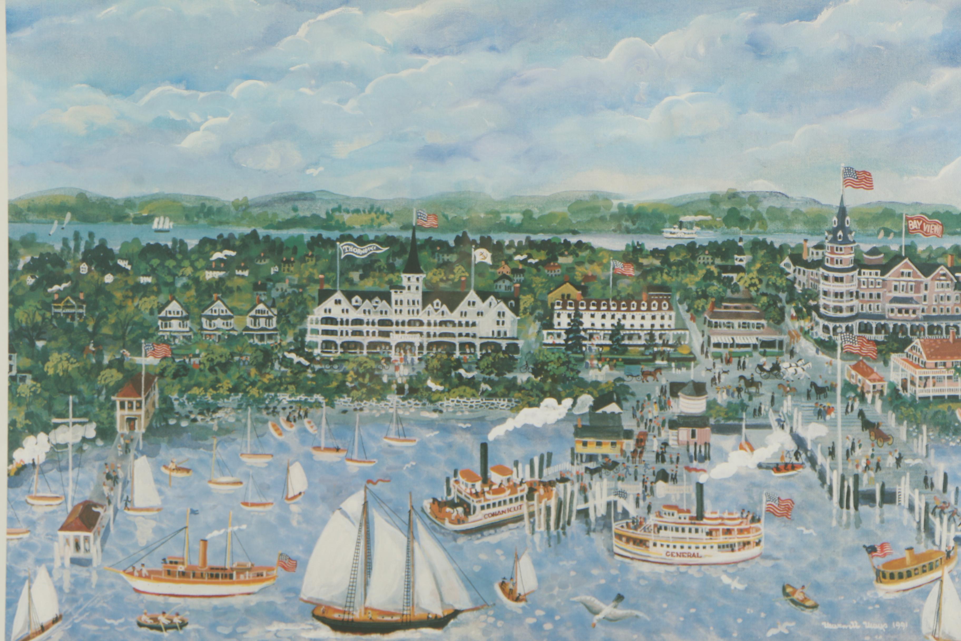 Maxwell Mays Offset Lithograph "Jamestown 1900"