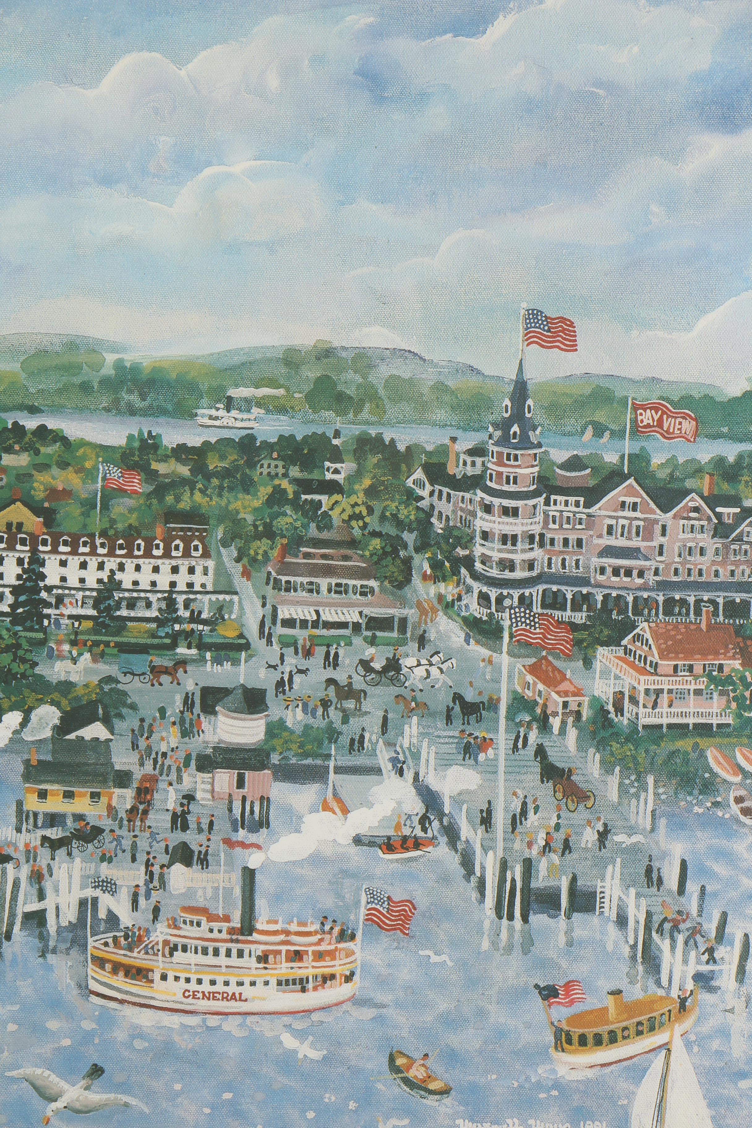 Maxwell Mays Offset Lithograph "Jamestown 1900"