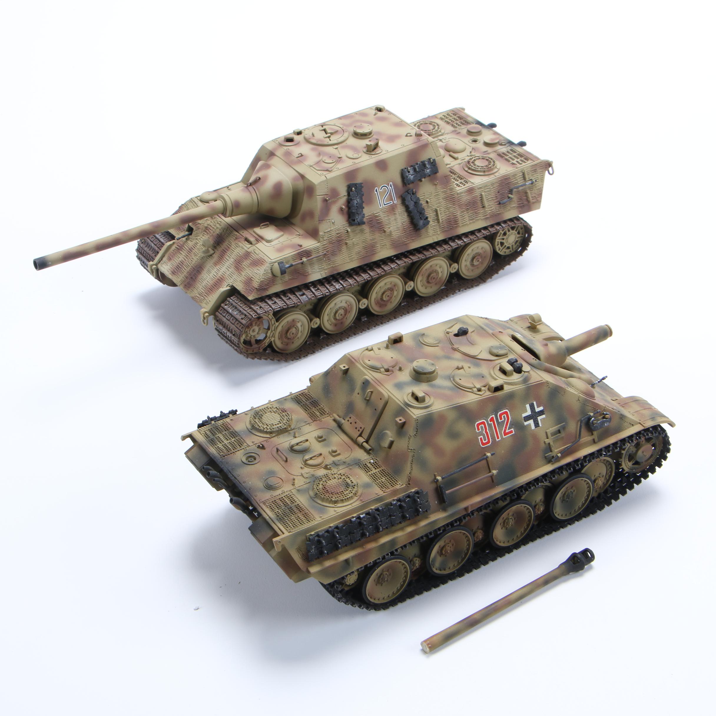 Vintage German WWII Tanks Panzerjäger 312 and King Panther 121