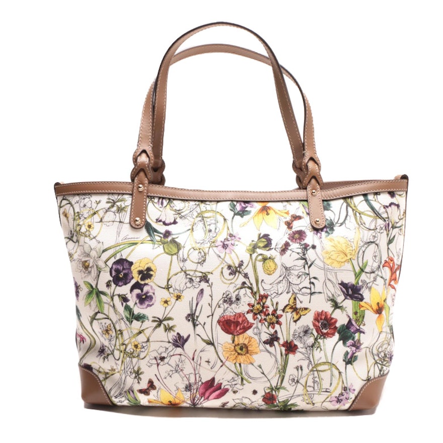 Gucci Craft Flora Canvas Tote