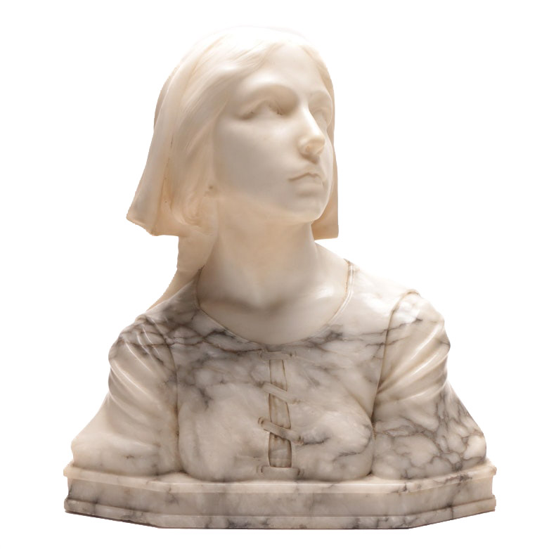 Guglielmo Pugi Alabaster Sculpture "A Bust of Jeanne d'Arc"