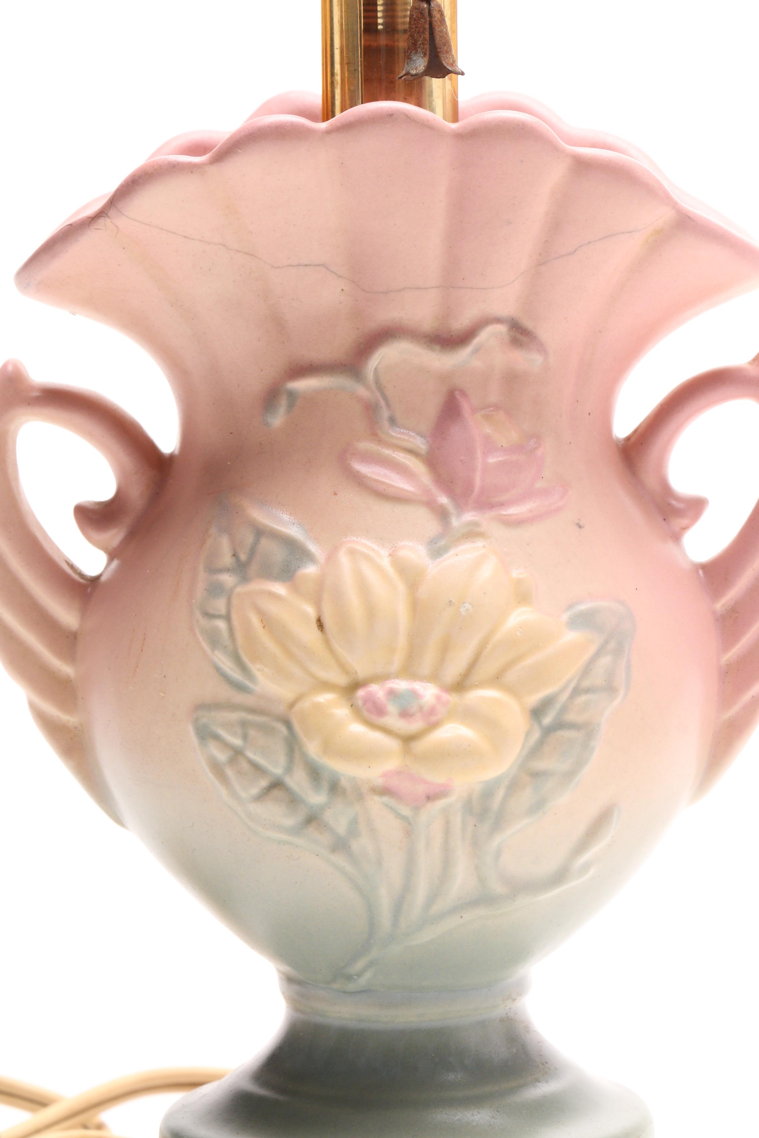 Converted Hull "Magnolia" Vase Table Lamps