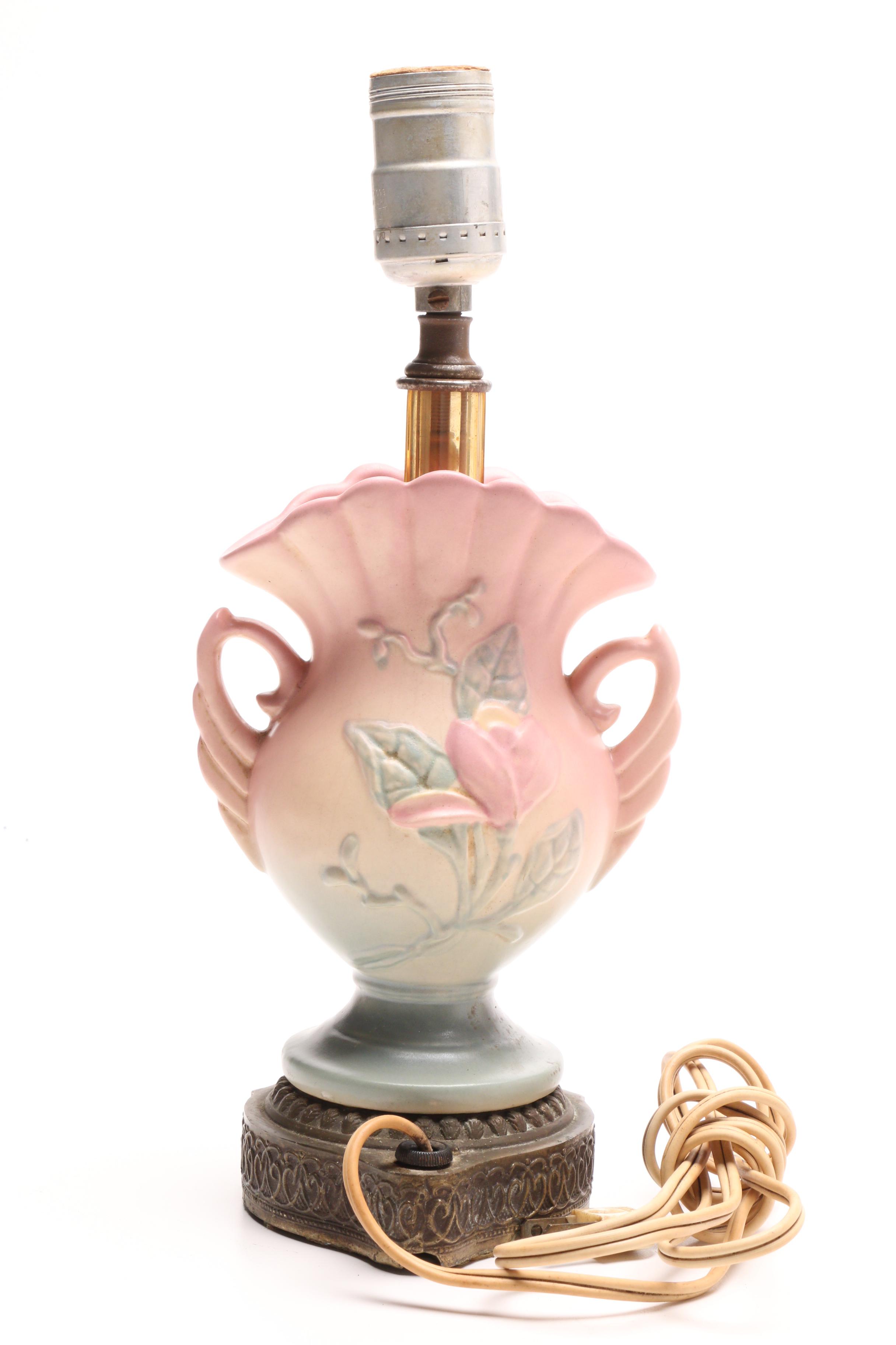 Converted Hull "Magnolia" Vase Table Lamps