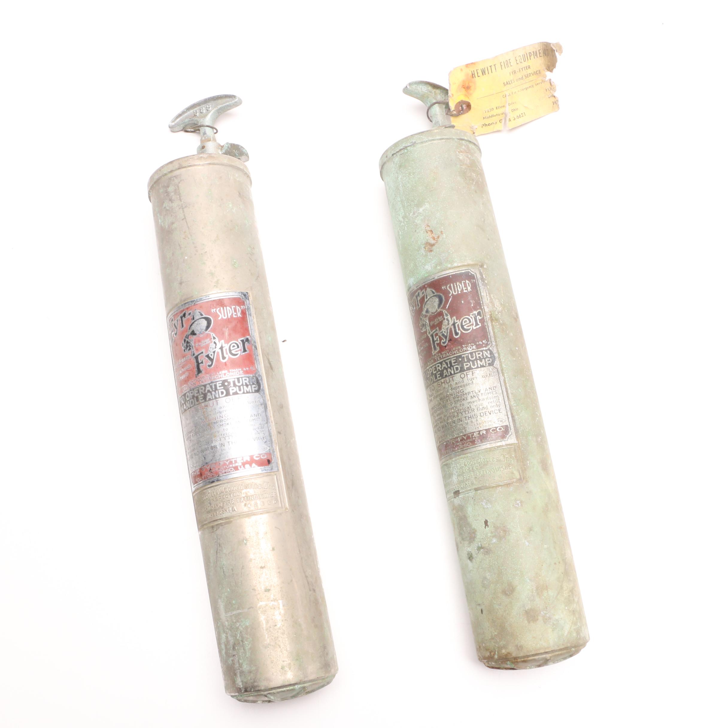 Two Mid-Century "Super" Fyr-Fyter Fire Extinguishers