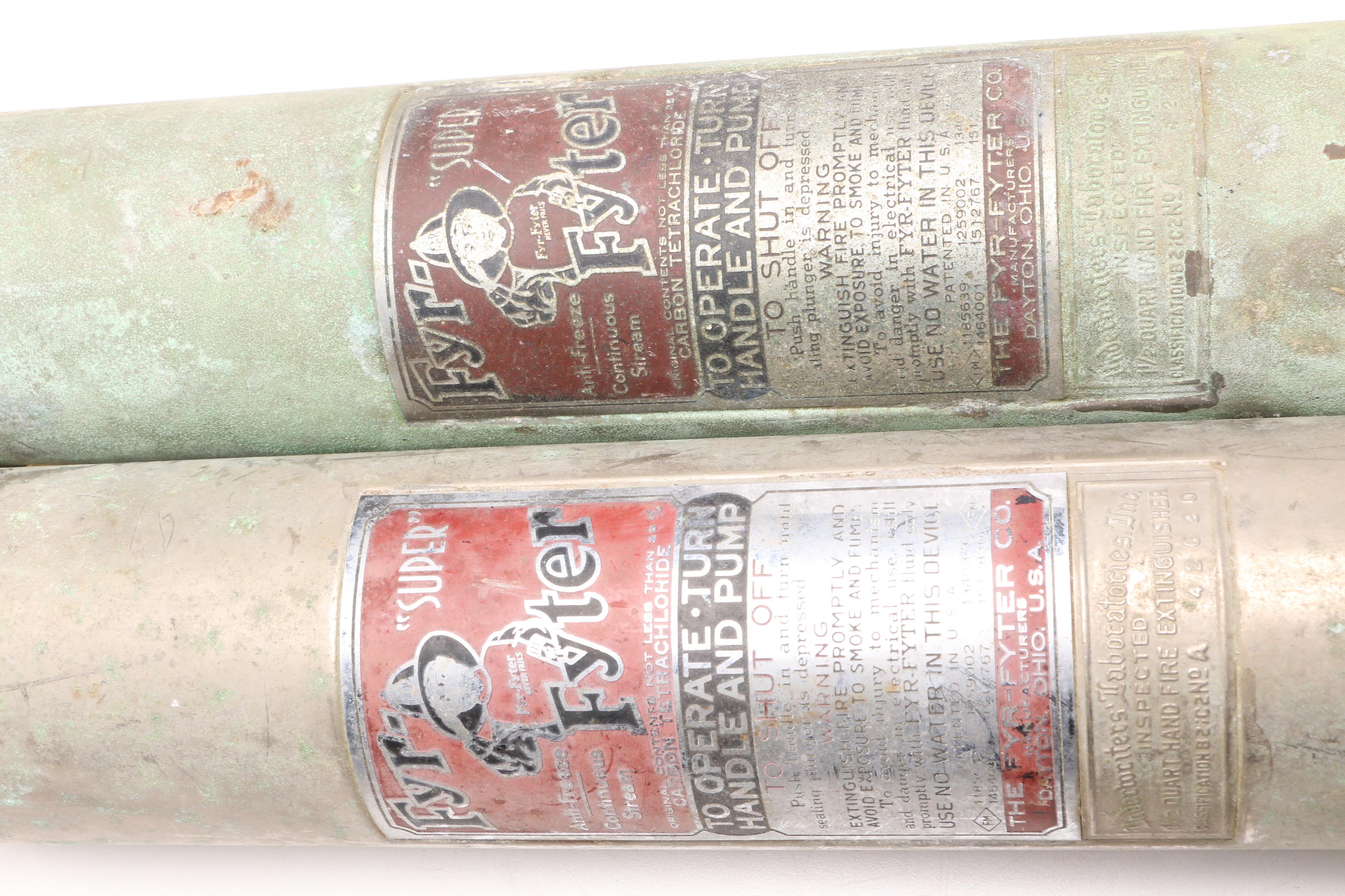 Two Mid-Century "Super" Fyr-Fyter Fire Extinguishers